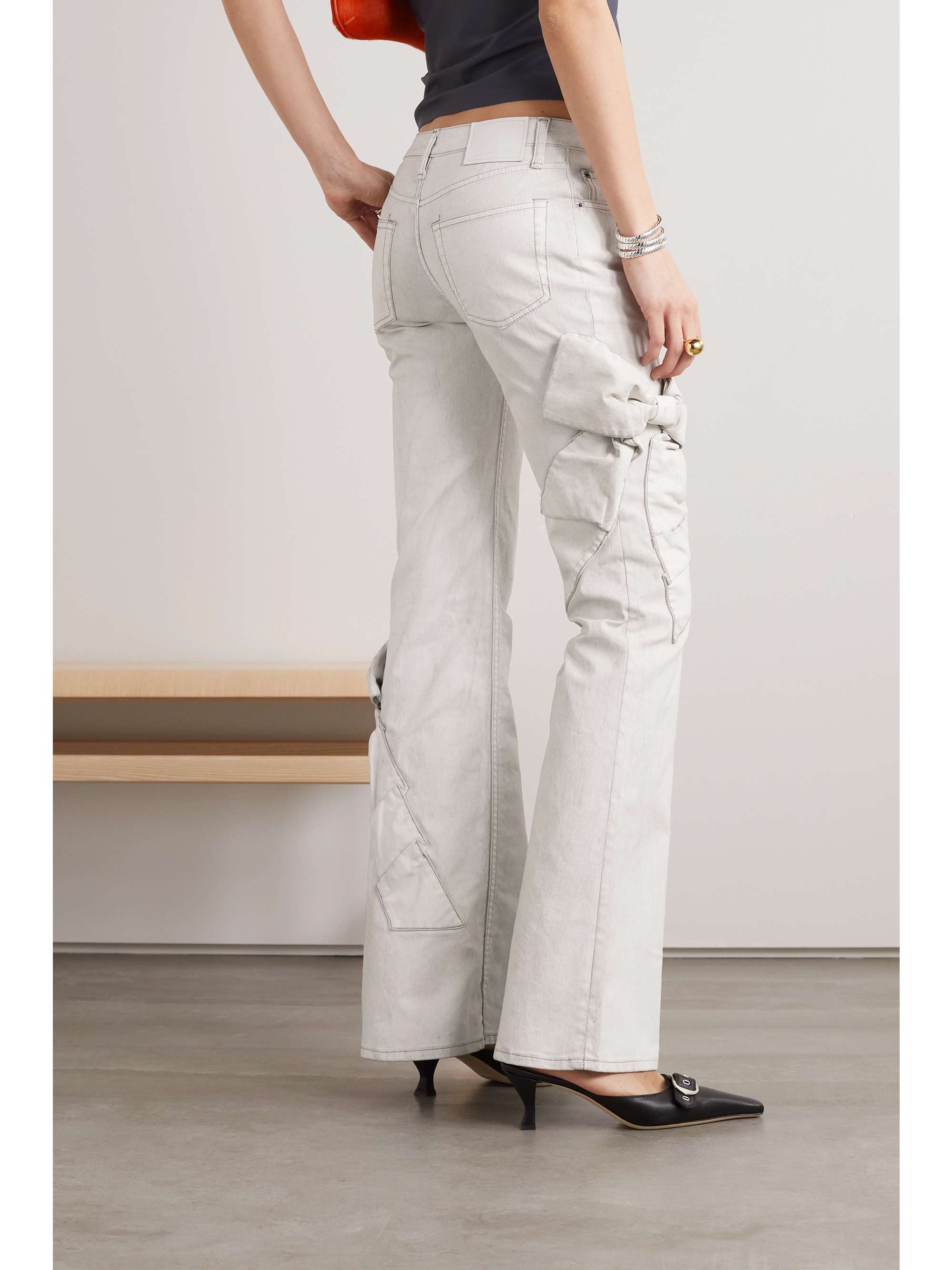 ACNE STUDIOS Bow-detailed flared jeans