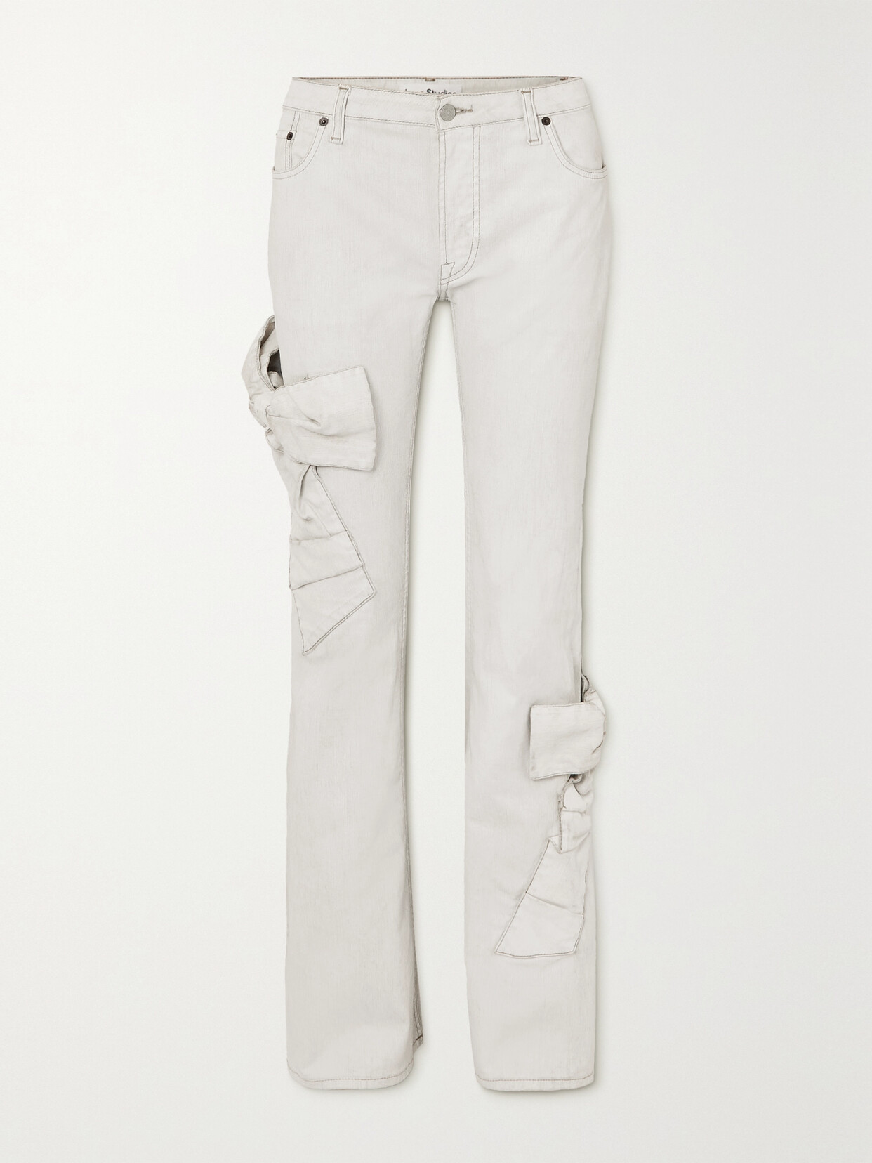 Acne Studios - Bow-detailed Flared Jeans - White