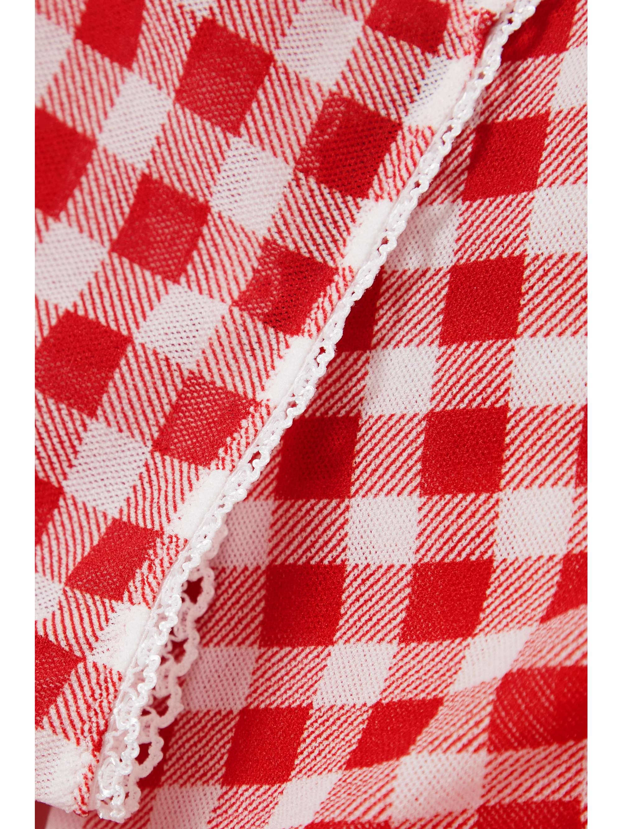 ACNE STUDIOS Cropped gingham stretch-knit slim-leg pants