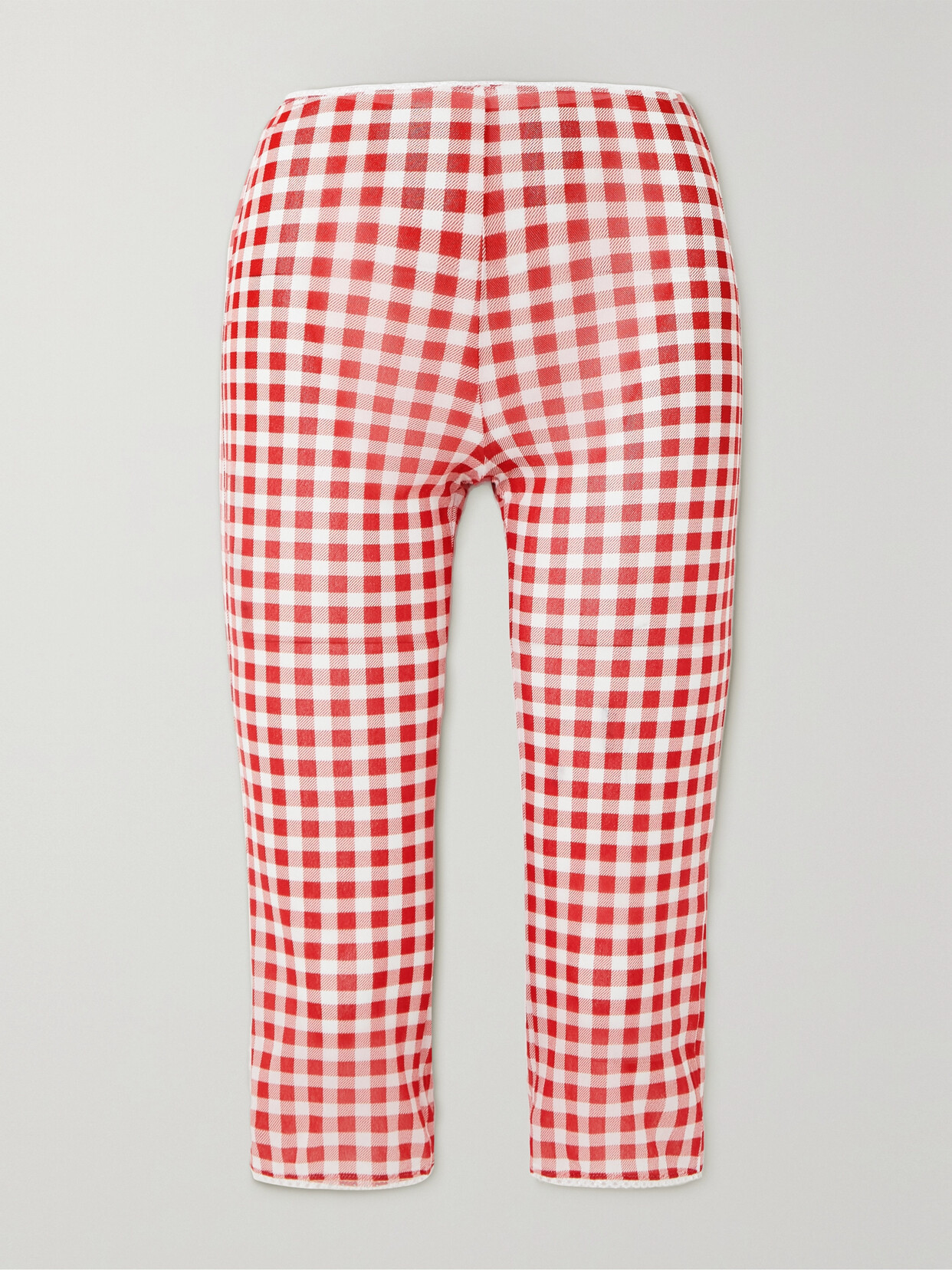 Acne Studios - Cropped Gingham Jersey Pants - Red