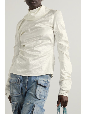 Acne Studios Crinkled-satin turtleneck top