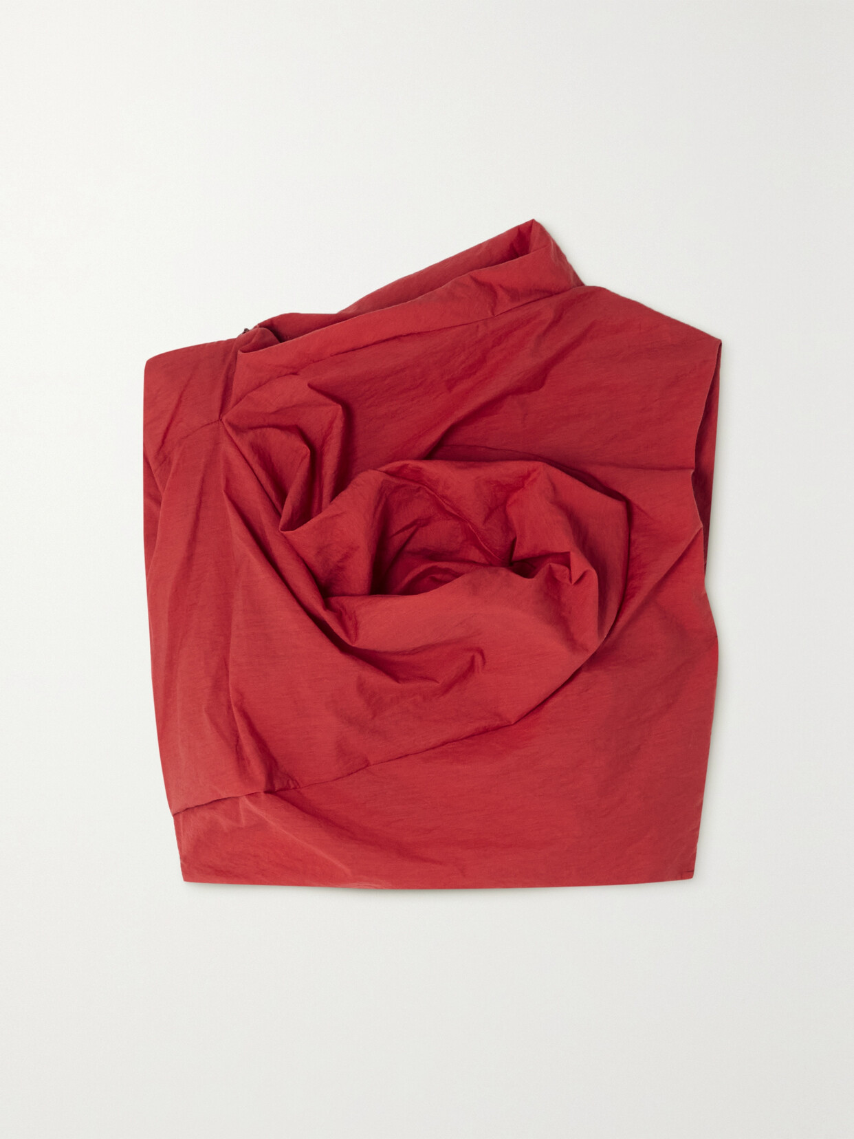 Acne Studios - Cropped Draped Cotton-blend Poplin Top - Red