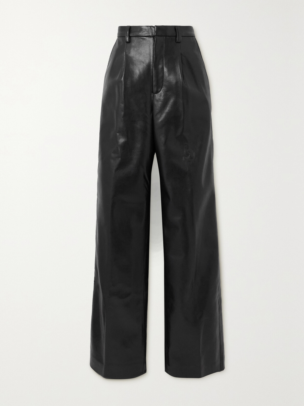 Anine Bing - Carmen Faux And Recycled-leather Straight-leg Pants - Black