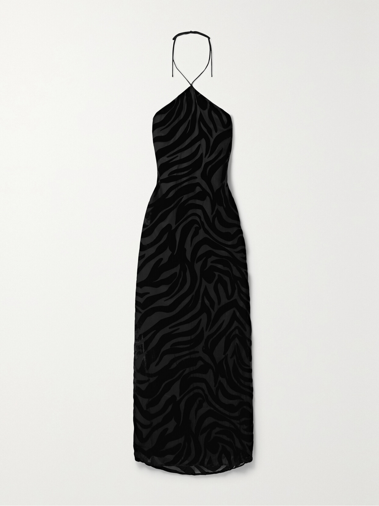 Anine Bing - Leanne Devoré-velvet Halterneck Maxi Dress - Black