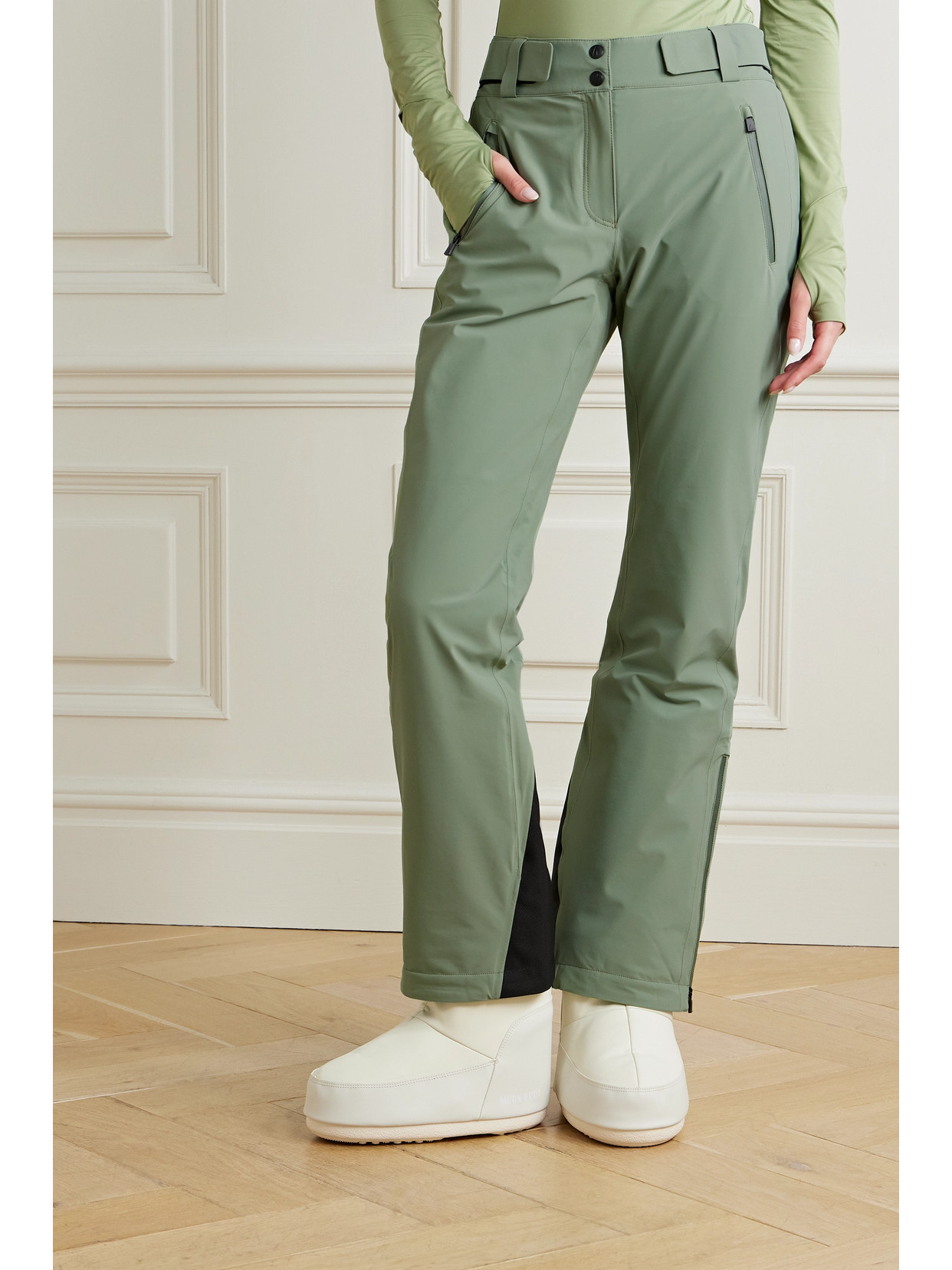 Aztech Mountain Team Aztech Padded Bootcut Ski Pants In Green