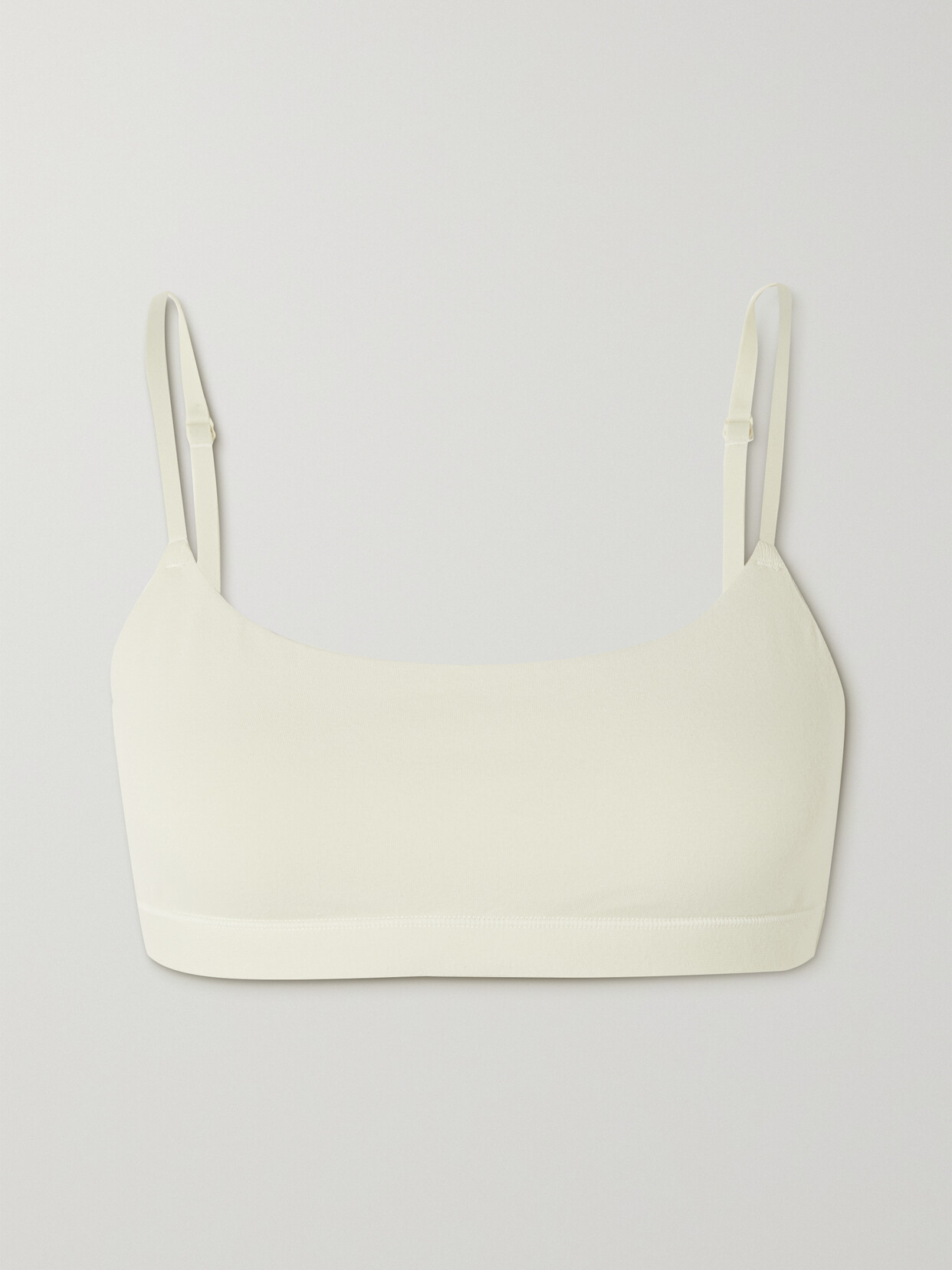 Skims Scoop Stretch-cotton Jersey Bralette In White