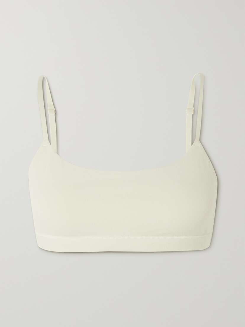 Skims Scoop Stretch-cotton Jersey Bralette - Bone