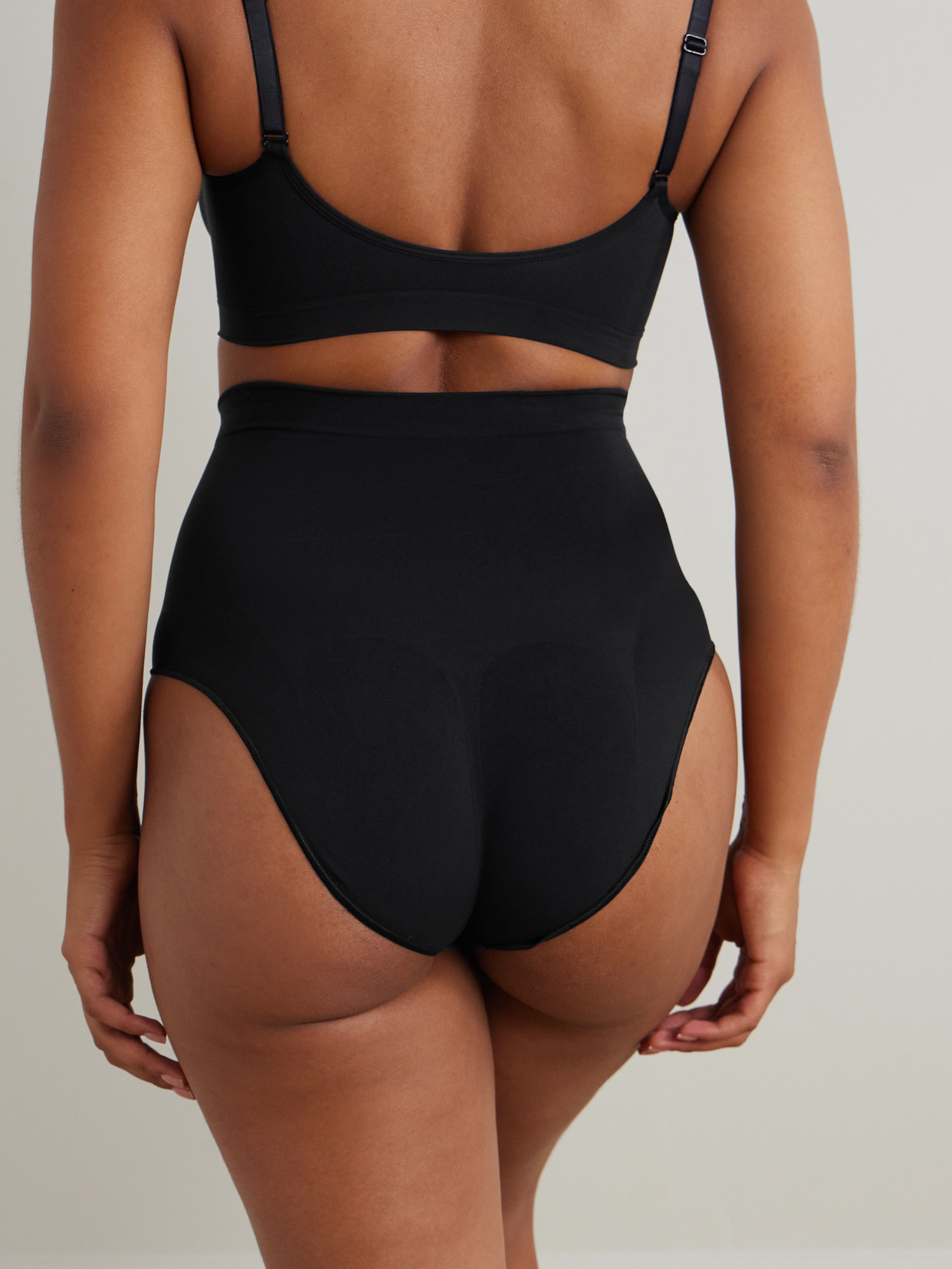 Shop Skims Seamless Sculpt Mid Waist Brief In Black