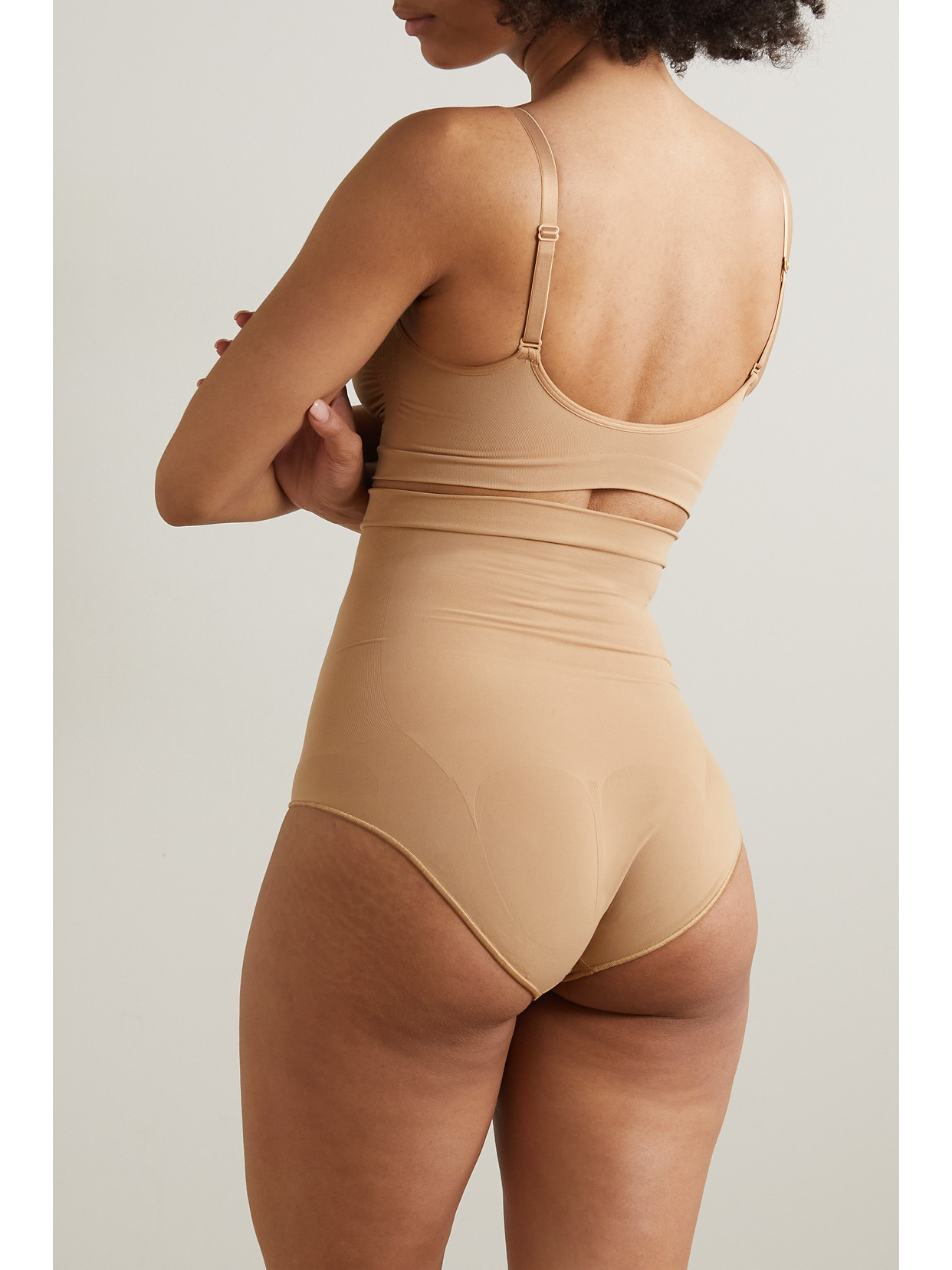 Shop Skims Seamless Sculpt High Waist Brief In Neutrals