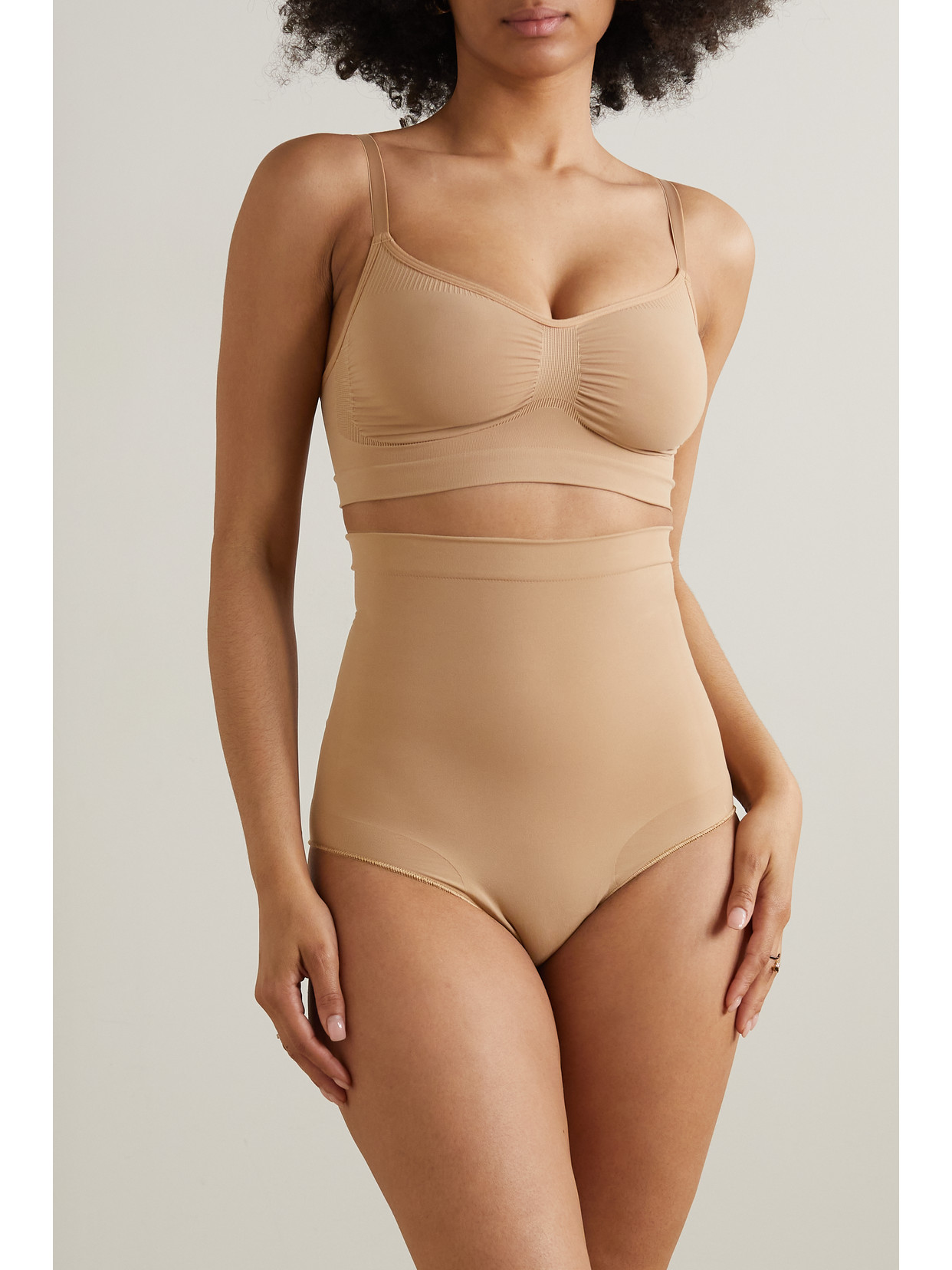 Shop Skims Seamless Sculpt High Waist Brief In Neutrals