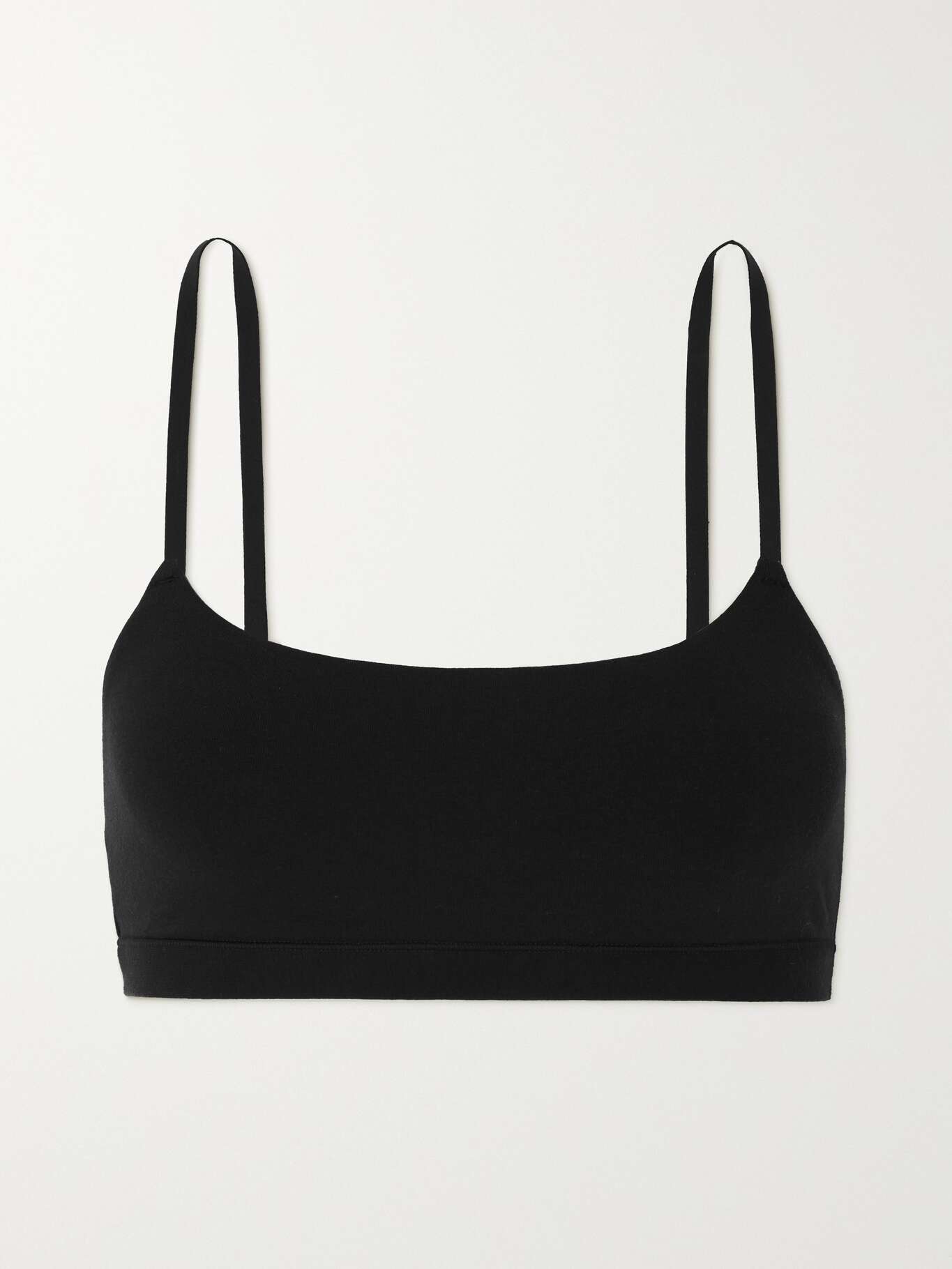 SKIMS Scoop stretchcotton jersey bralette Soot NETAPORTER
