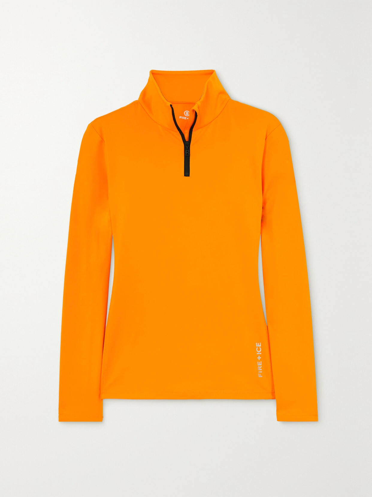 BOGNER FIRE+ICE Margo-2 Printed Neon Tech-jersey Turtleneck Top - Orange