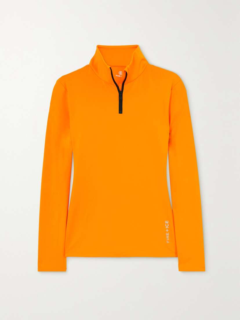 BOGNER FIRE+ICE Margo-2 Printed Neon Tech-jersey Turtleneck Top