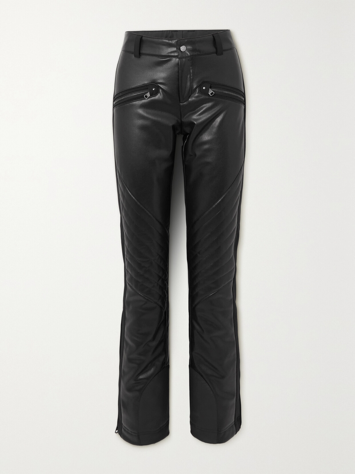 Bogner Tory Shell-trimmed Faux-leather Ski Pants In Black