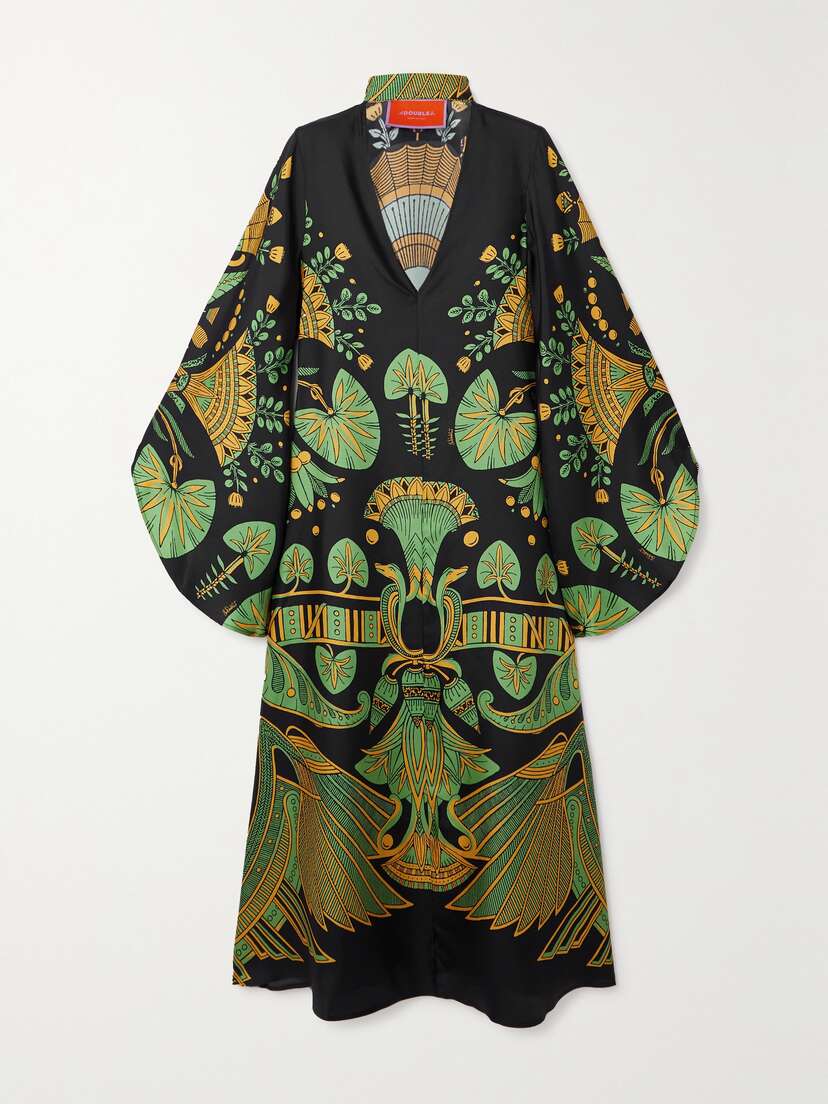 La DoubleJ Magnifico Printed Silk-twill Midi Dress - xx large