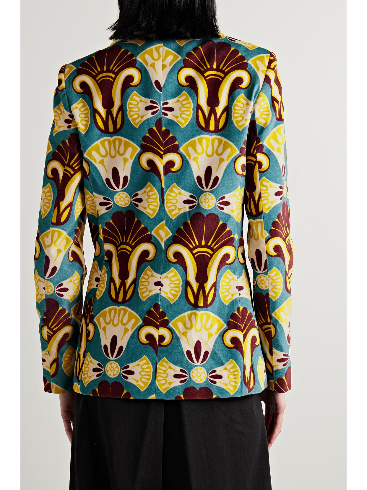 La Doublej Graphic-print Single-breasted Blazer In Green