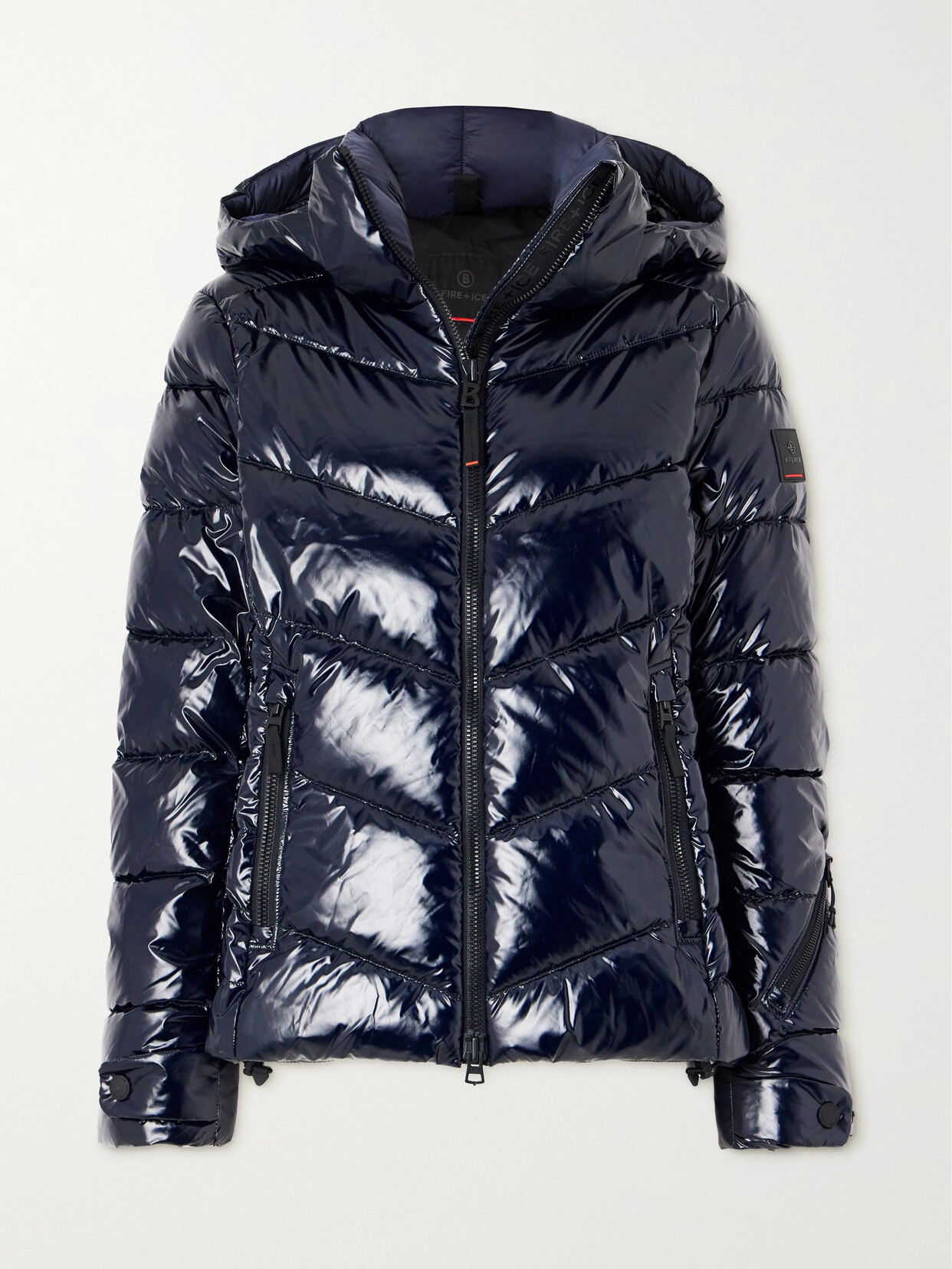 Bogner Fire+ice Saelly Quilted Padded Glossed Hooded Ski Jacket In Blue