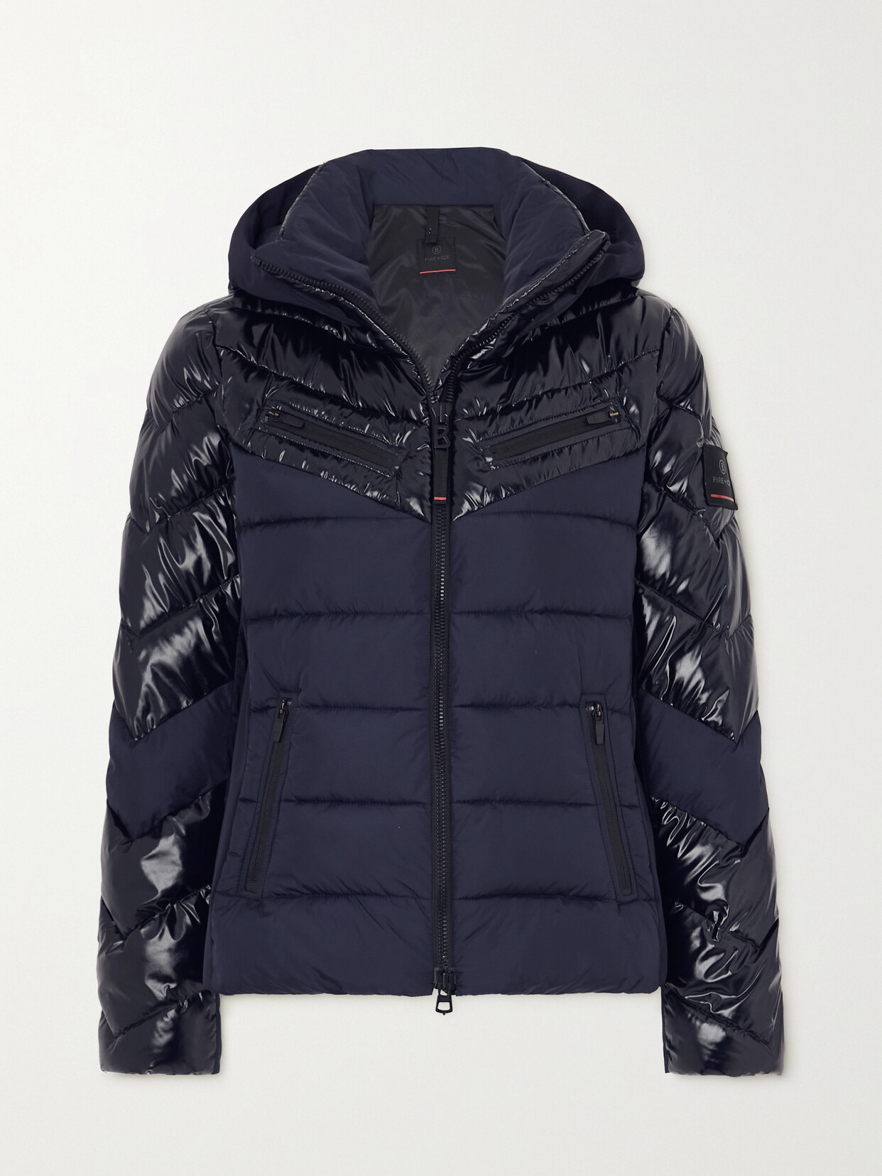 Bogner Fire+ice Farina Hooded Paneled Quilted Down Ski Jacket In Blue