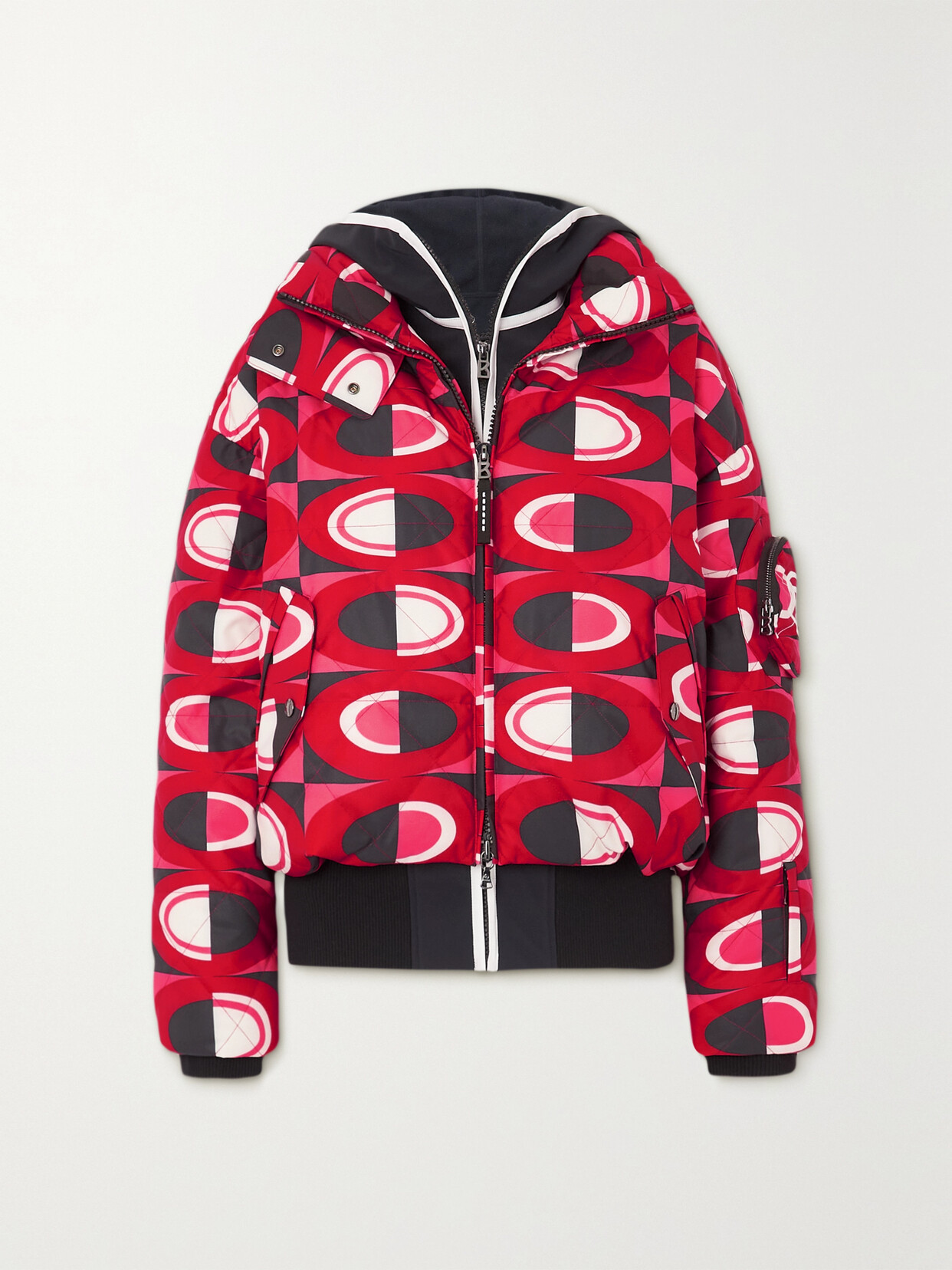 Bogner - Elani Hooded Quilted Printed Down Ski Jacket - Red