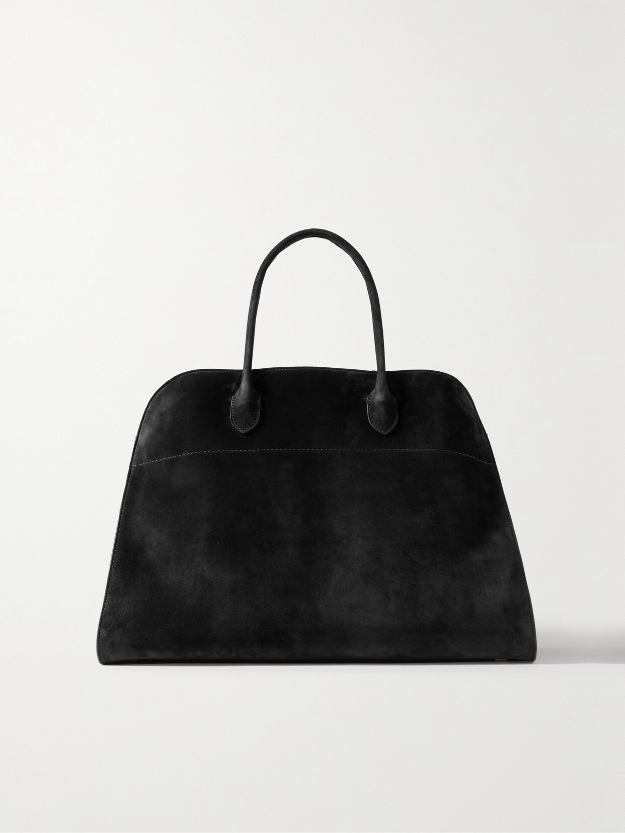 The Row - Margaux 17 Buckled Suede Tote - Black