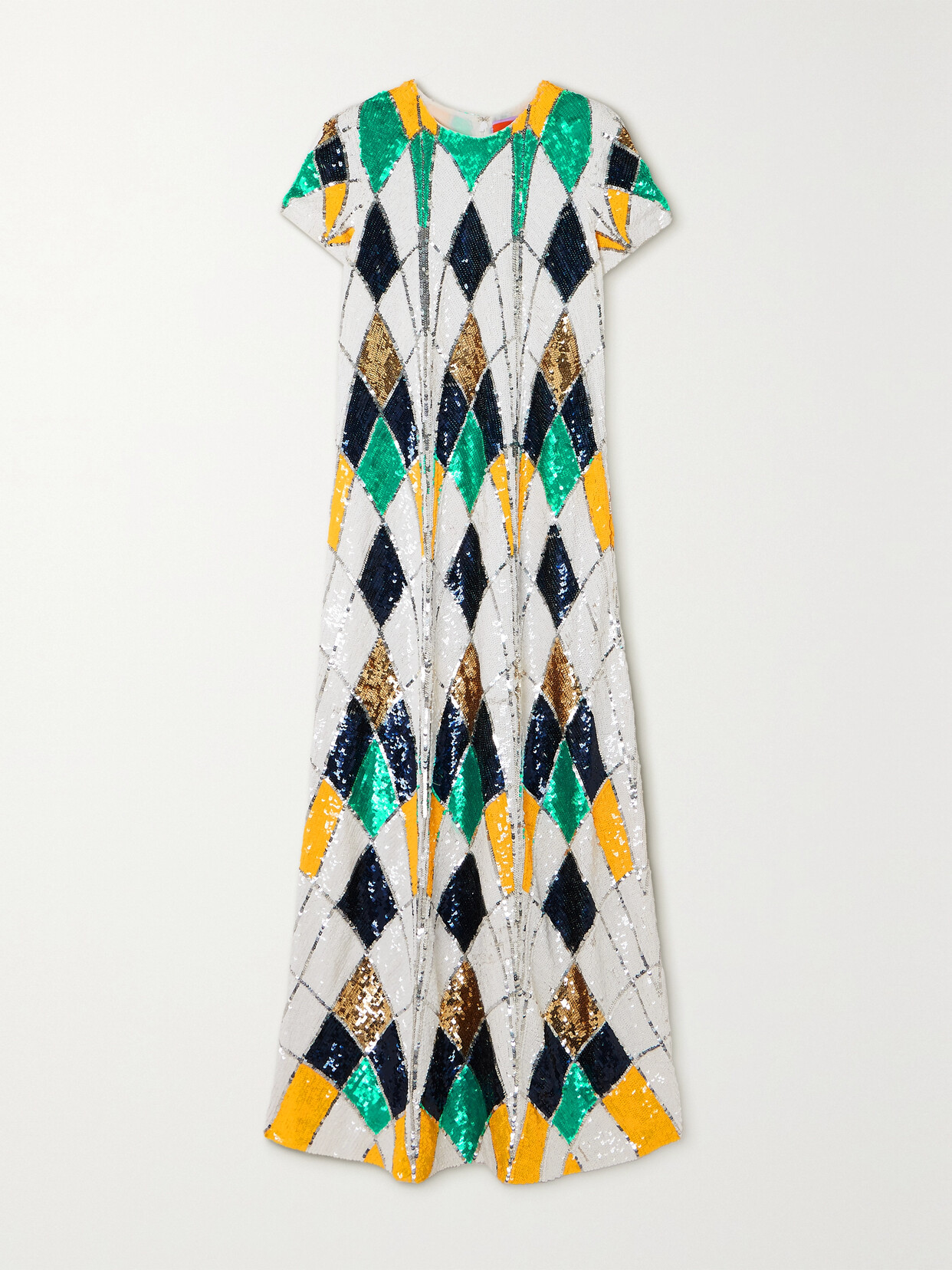 La Doublej Sequined Silk Maxi Dress In Multi