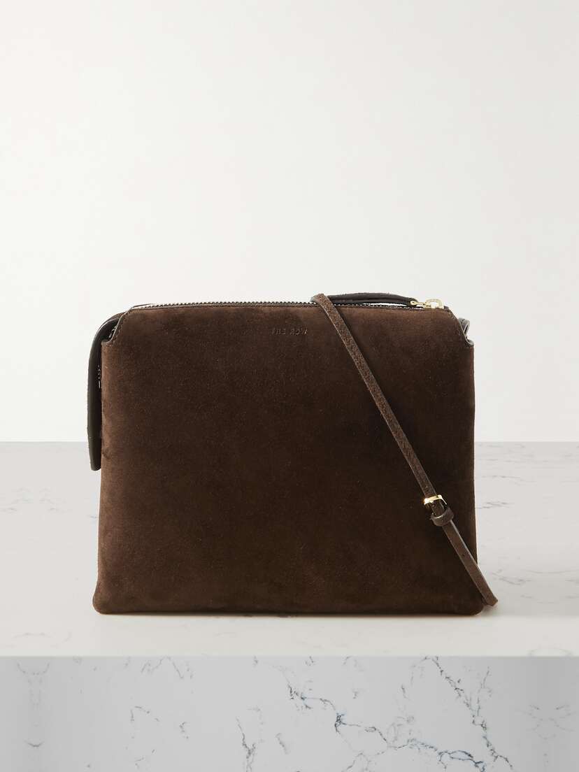 The Row Nu Mini Twin Suede Shoulder Bag