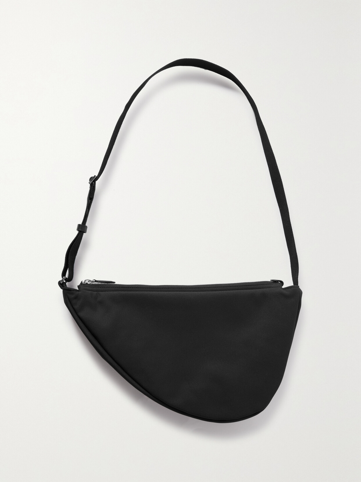 THE ROW SLOUCHY BANANA TWO LEATHER-TRIMMED CANVAS SHOULDER BAG