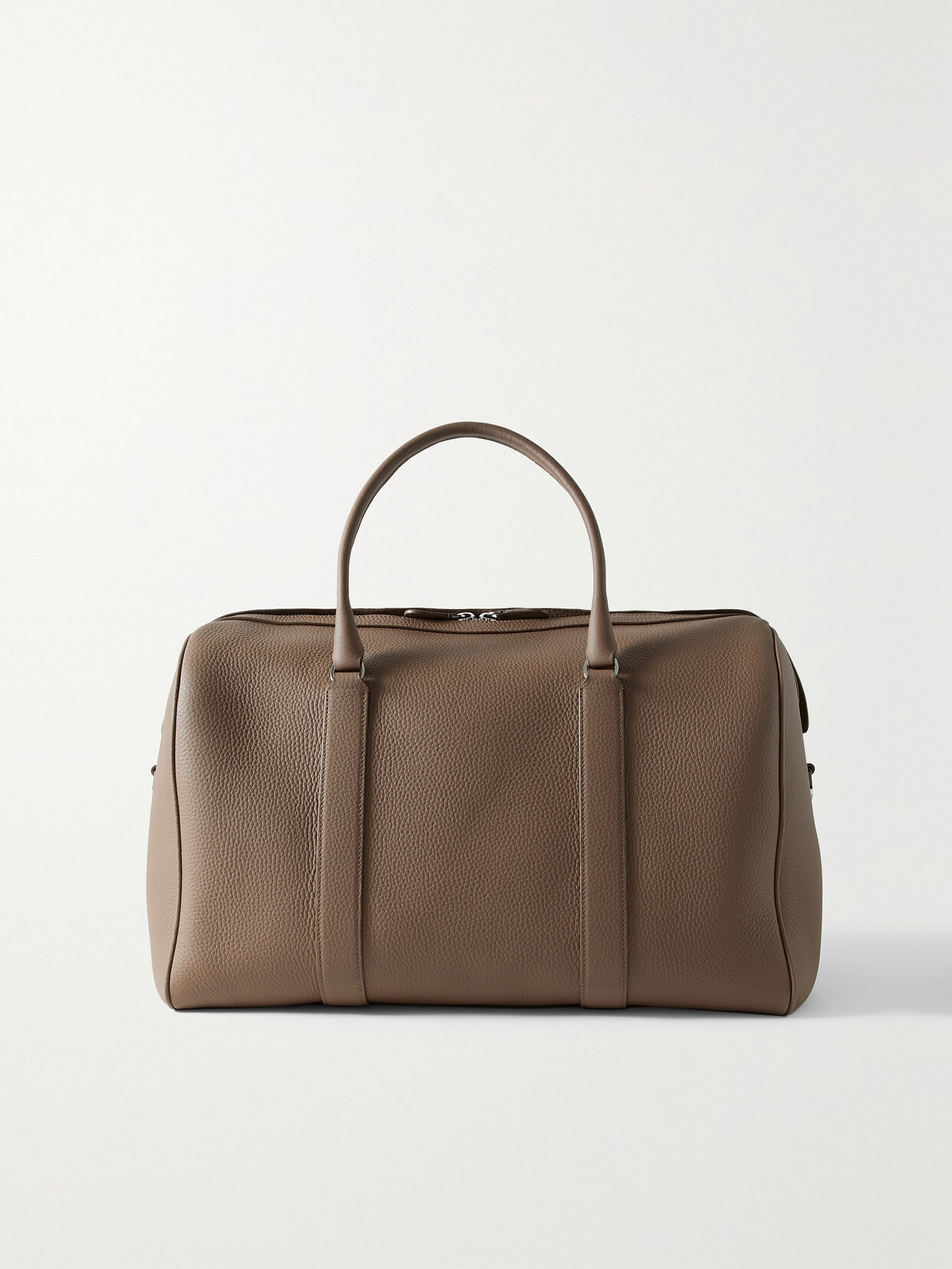 The Row Iowa Textured-leather Weekend Bag In Brown