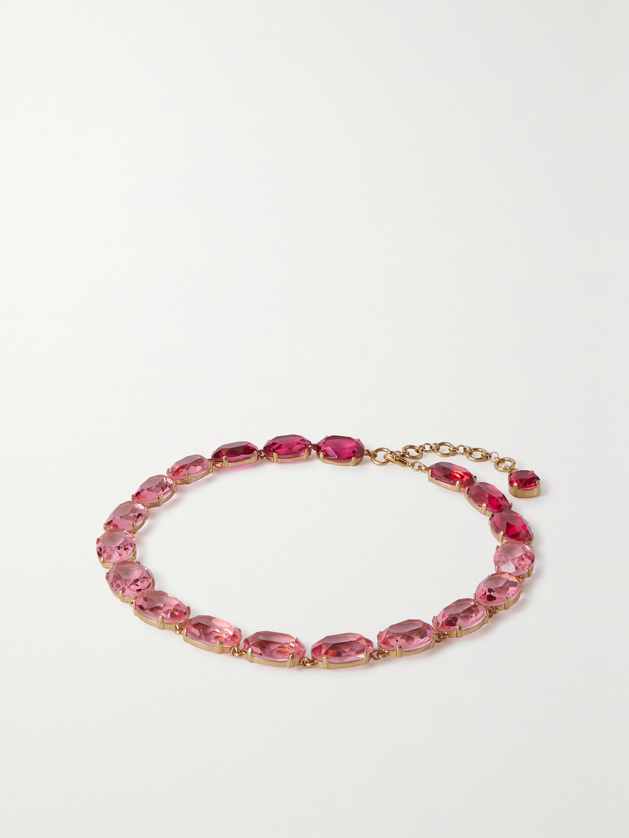 Roxanne Assoulin Gold-tone Crystal Necklace In Pink