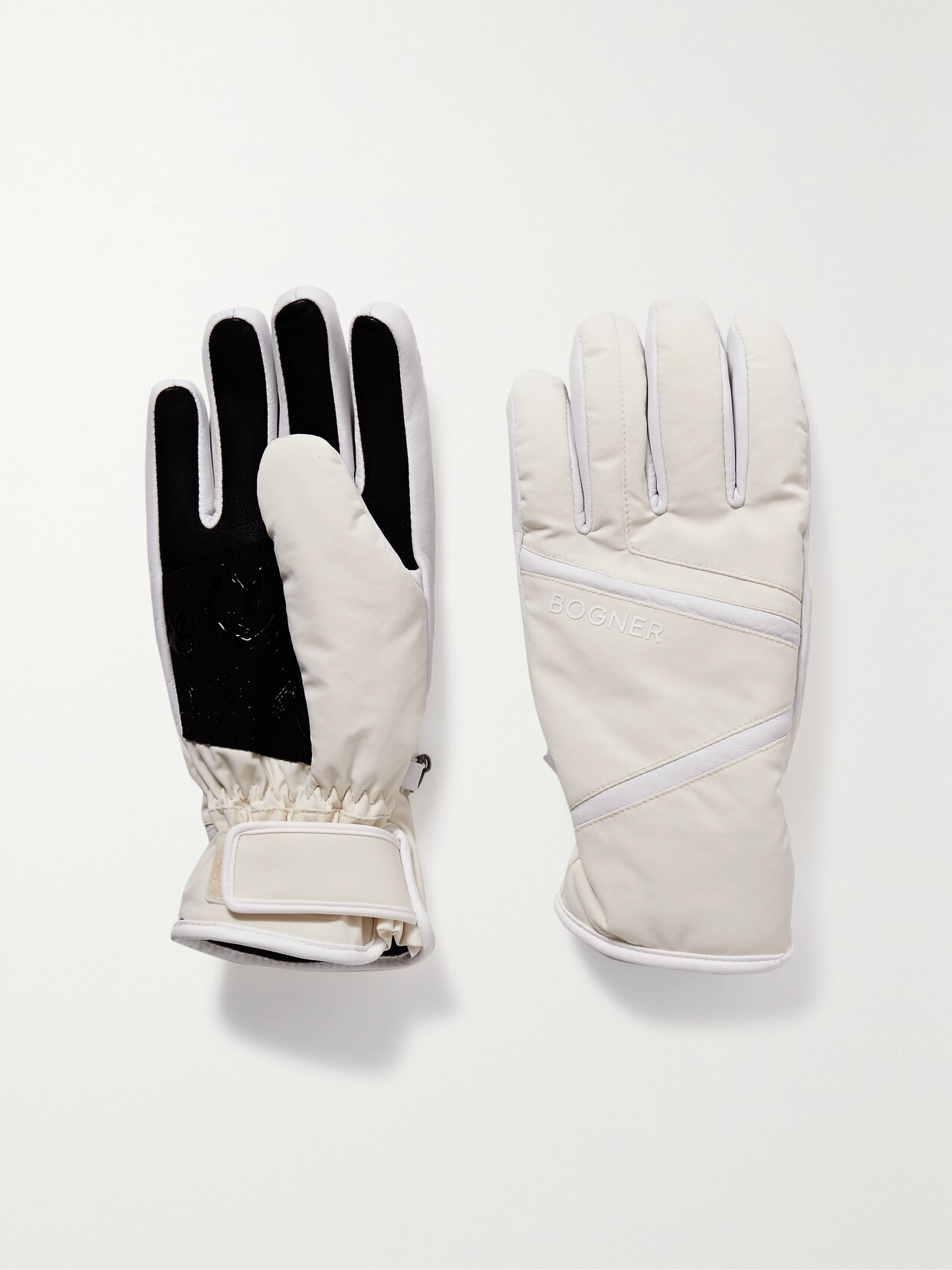 Bogner - Hilla Faux Leather-trimmed Padded Shell And R-tex® Ski Gloves - Neutrals