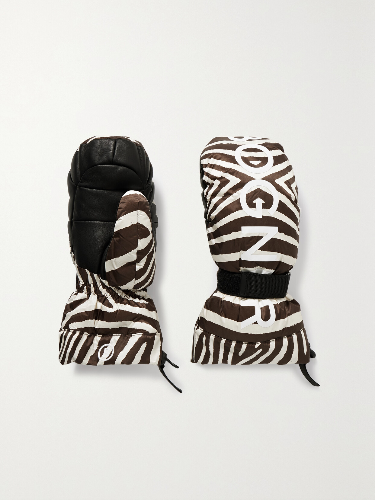 Bogner Orella Leather-trimmed Padded Zebra-print Shell Ski Gloves - Brown