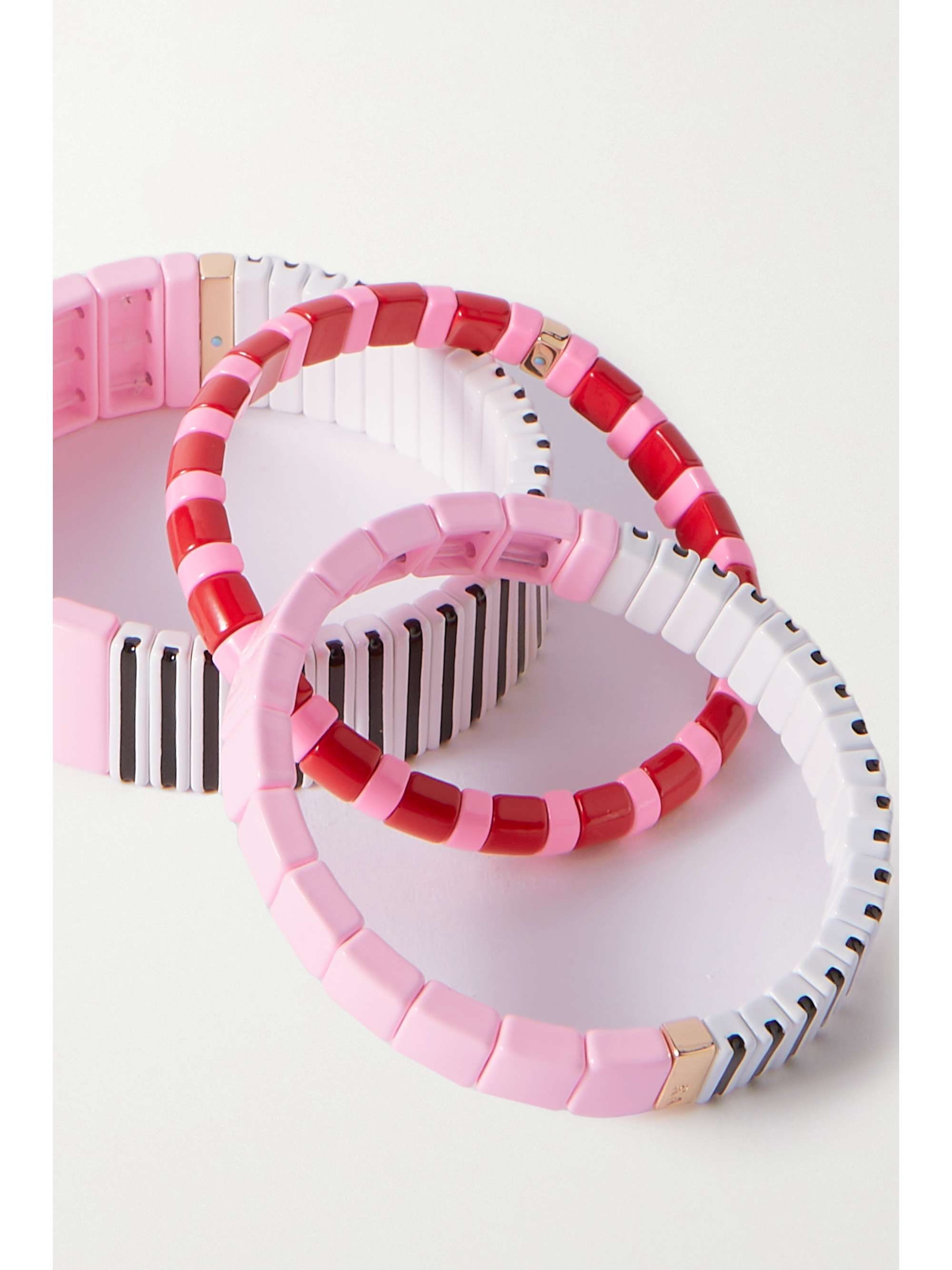ROXANNE ASSOULIN Set of three enamel and gold-tone bracelets