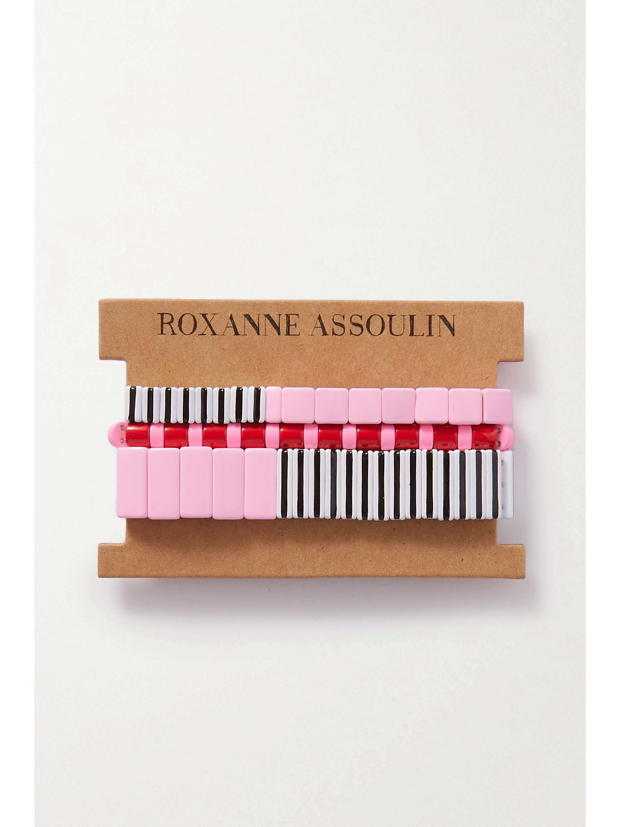 ROXANNE ASSOULIN Set of three enamel and gold-tone bracelets