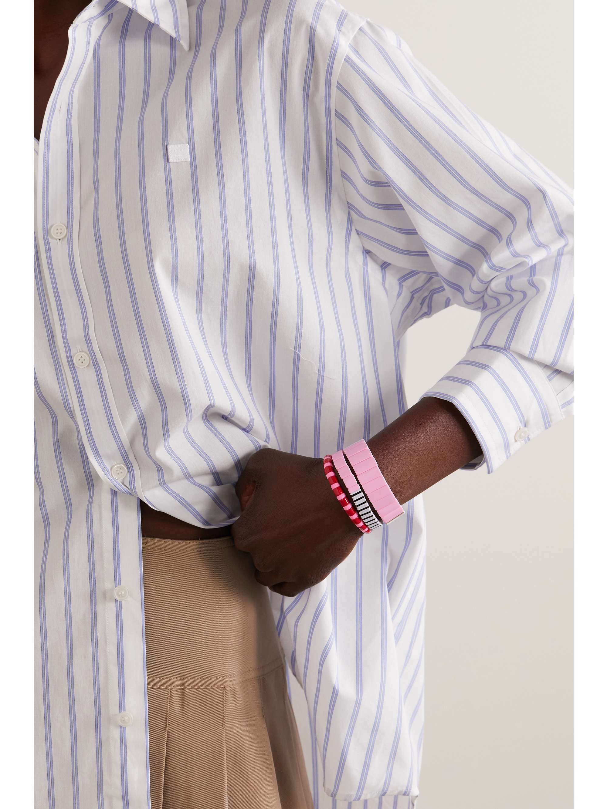 ROXANNE ASSOULIN Set of three enamel and gold-tone bracelets