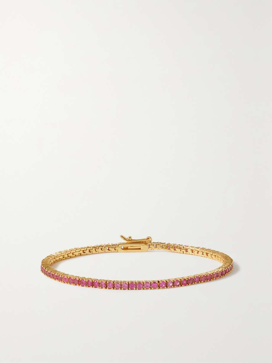 net-a-porter.com | On The Rox Rally gold-tone crystal tennis bracelet