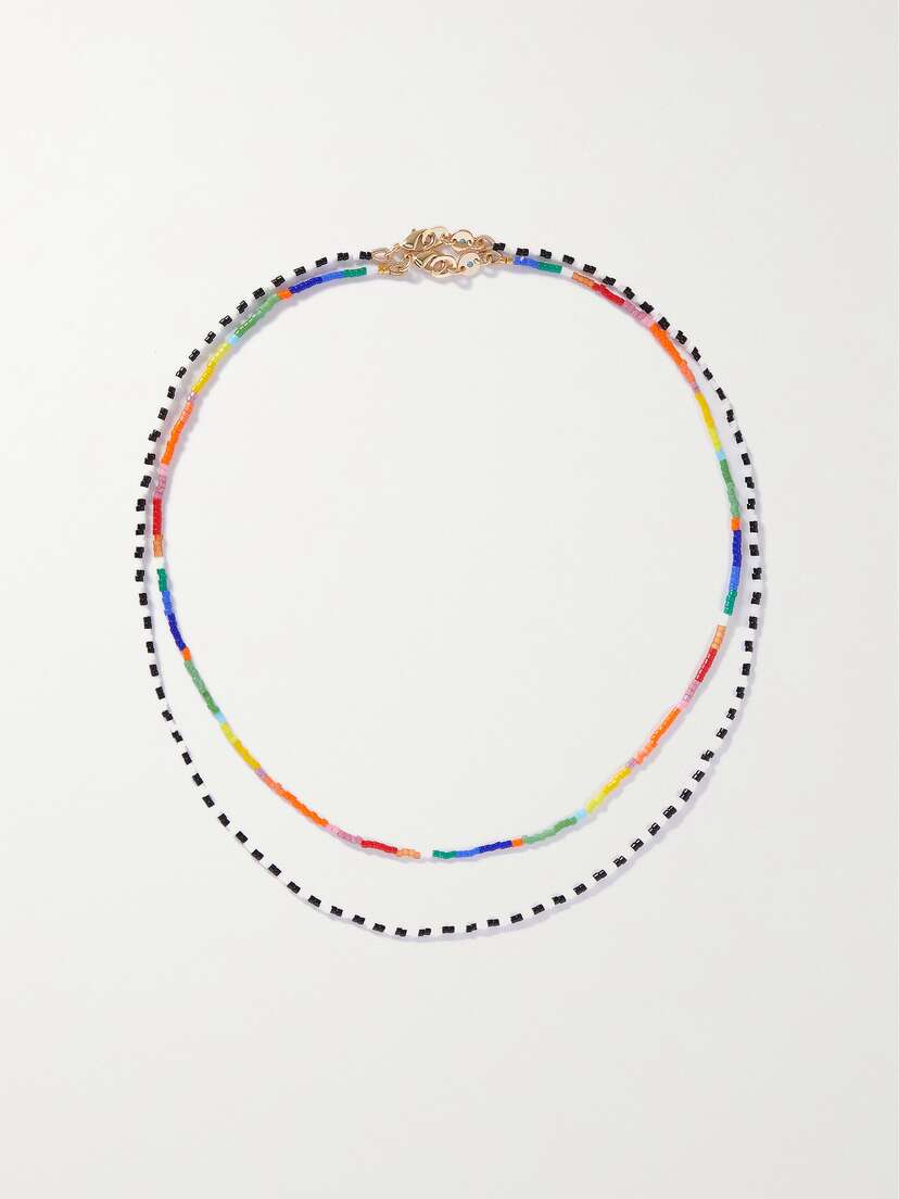 Roxanne Assoulin Set Of Two Gold-tone Beaded Necklaces