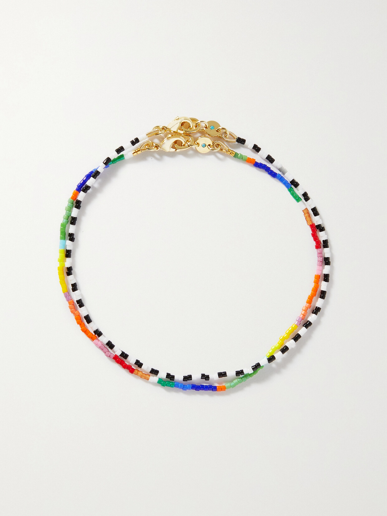 Roxanne Assoulin - Set Of Two Gold-tone Beaded Anklets - Multi