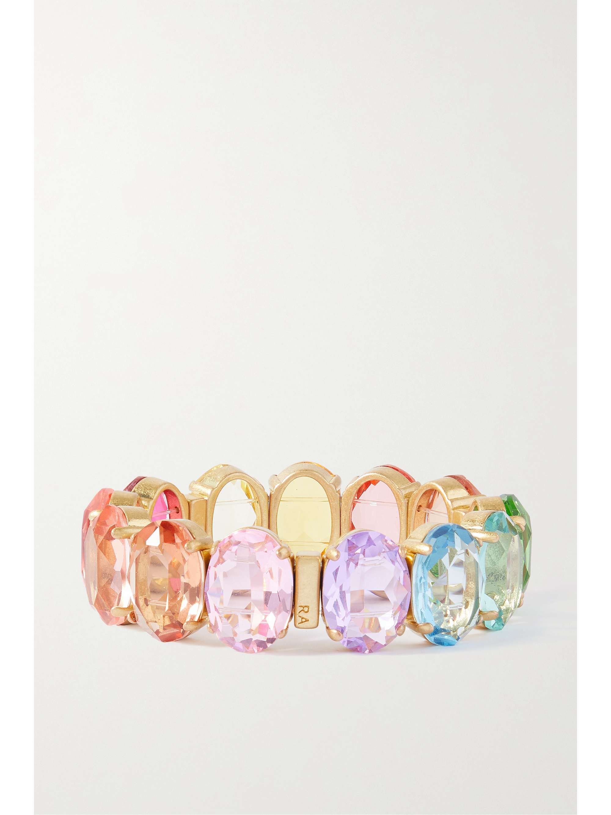 ROXANNE ASSOULIN Simply Rainbow gold-tone crystal bracelet | NET-A-PORTER