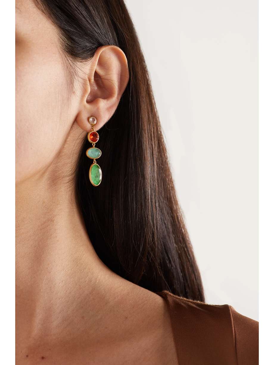If you're hunting for eye-catching wedding guest accessories to complete your 2023 wedding guets outfit, look no further. While Roxanne Assoulin is renowned for her beaded bracelets, this season, a few other statement pieces are vying for our attention. These colorful drop earrings are made from gold-tone metal and have mixed crystals in the settings - why not enhance the orange one with a matching lip?