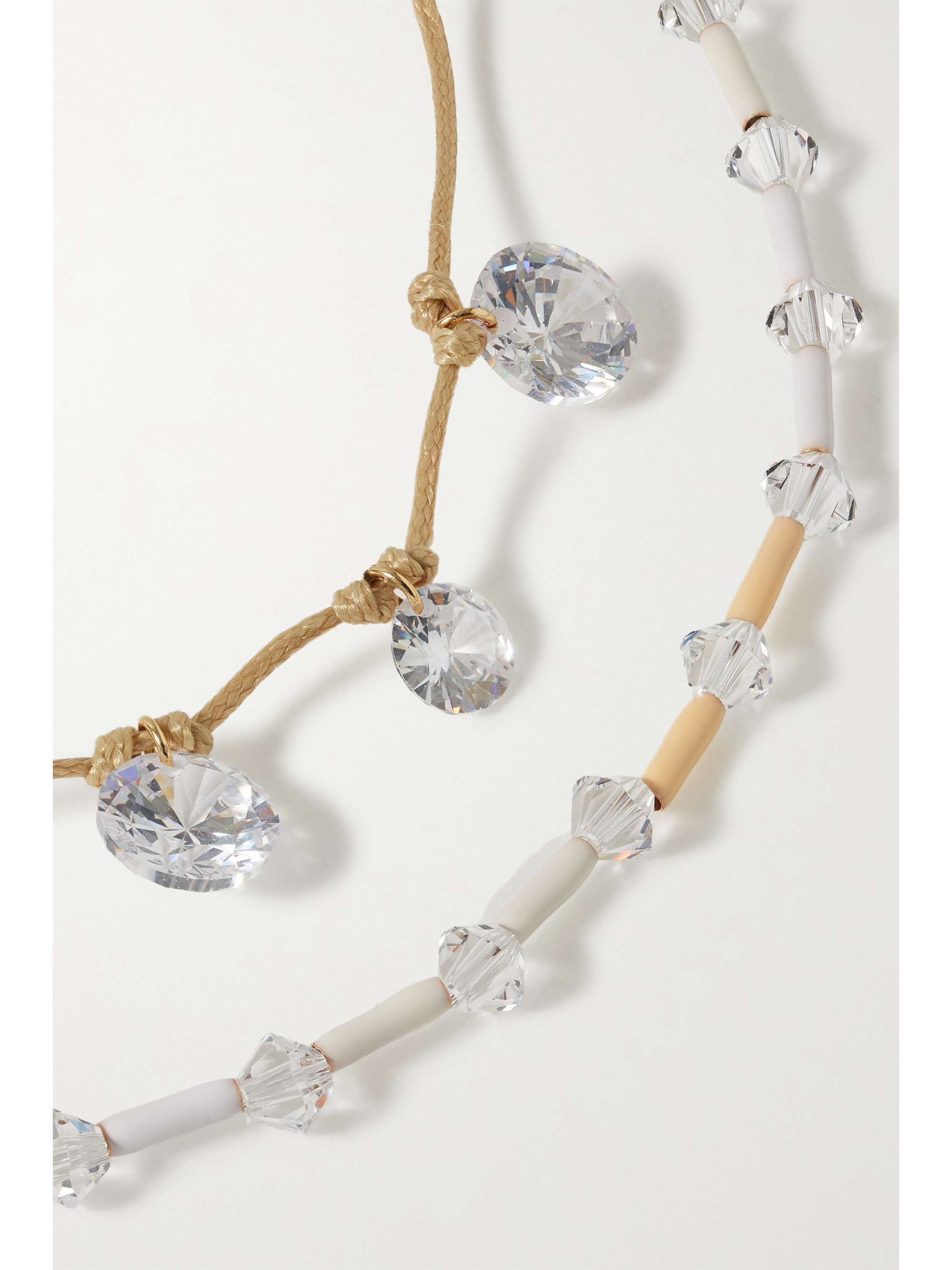 ROXANNE ASSOULIN Set of two rose and yellow gold-tone beaded crystal necklaces