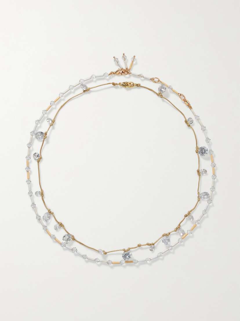 Roxanne Assoulin Set Of Two Rose And Yellow Gold-tone, Bead And Crystal Necklaces