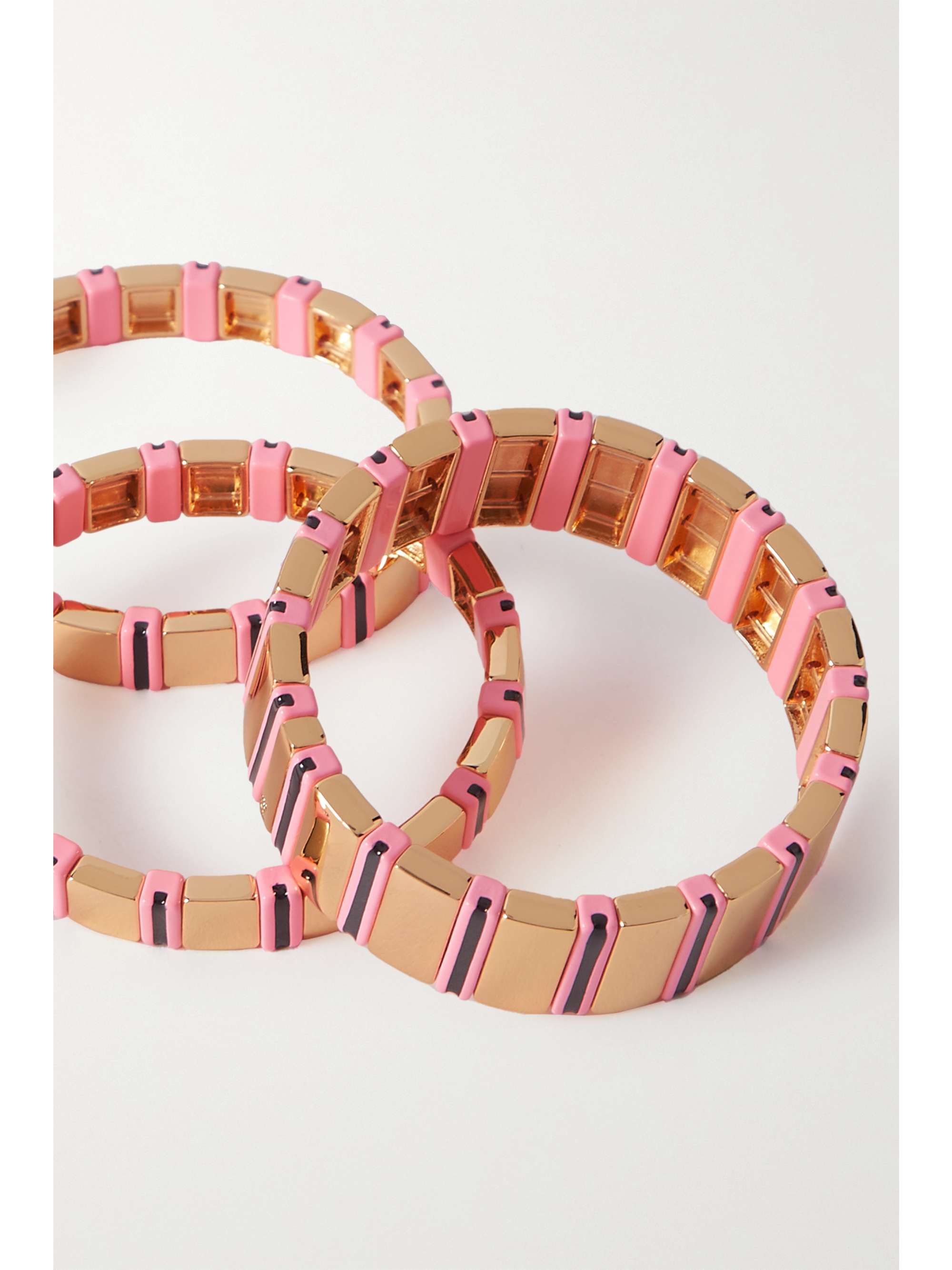 ROXANNE ASSOULIN Set of three gold-tone enamel bracelets