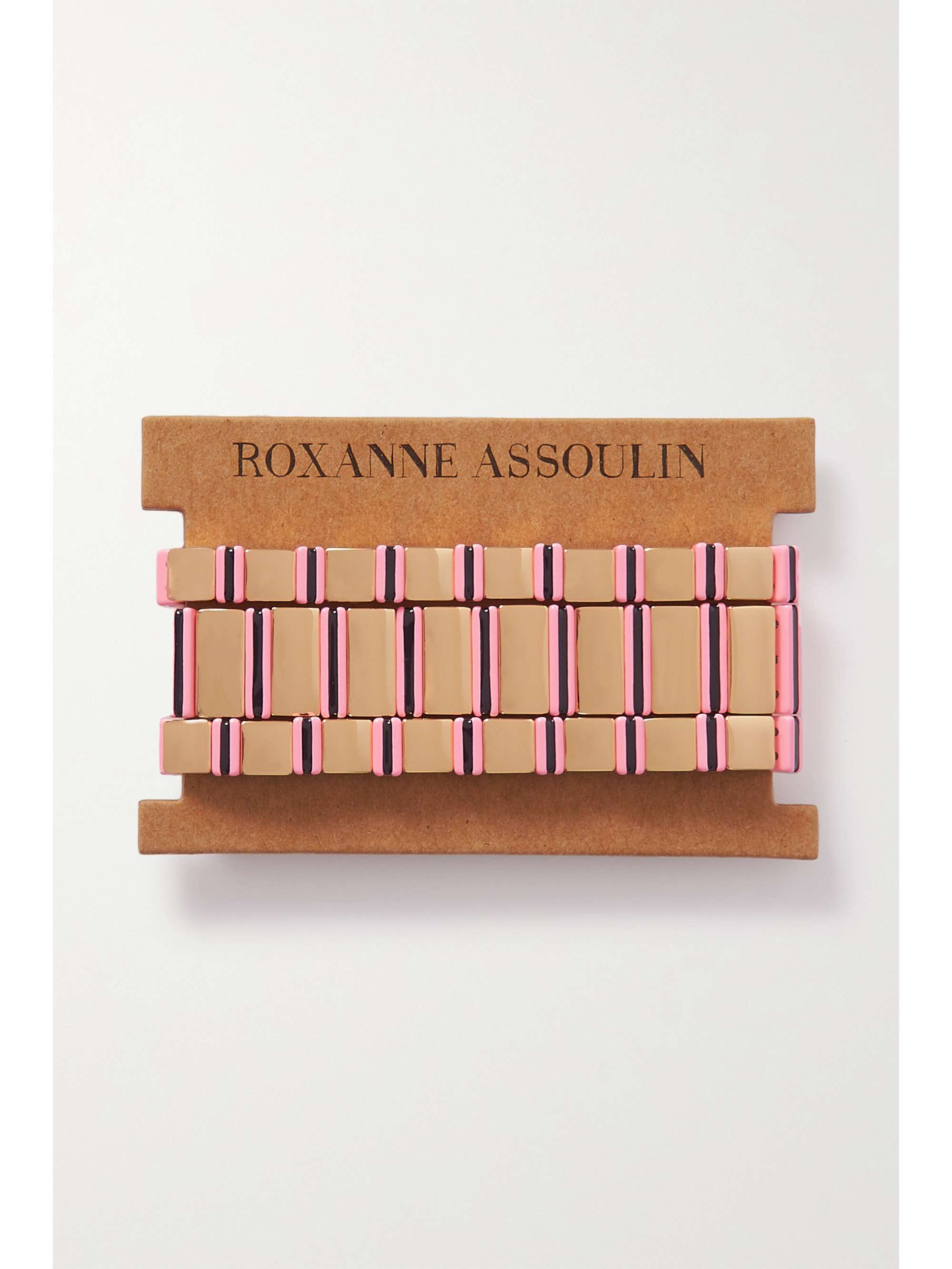 ROXANNE ASSOULIN Set of three gold-tone enamel bracelets