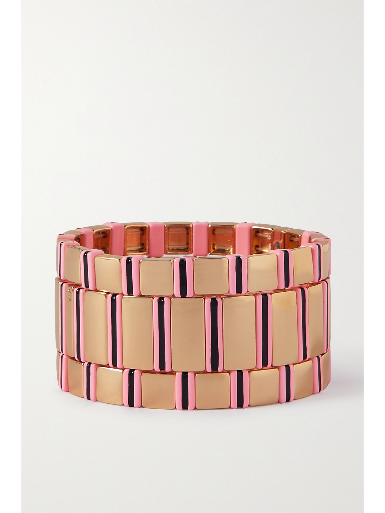 Roxanne Assoulin - Set Of Three Gold-tone Enamel Bracelets - Multi