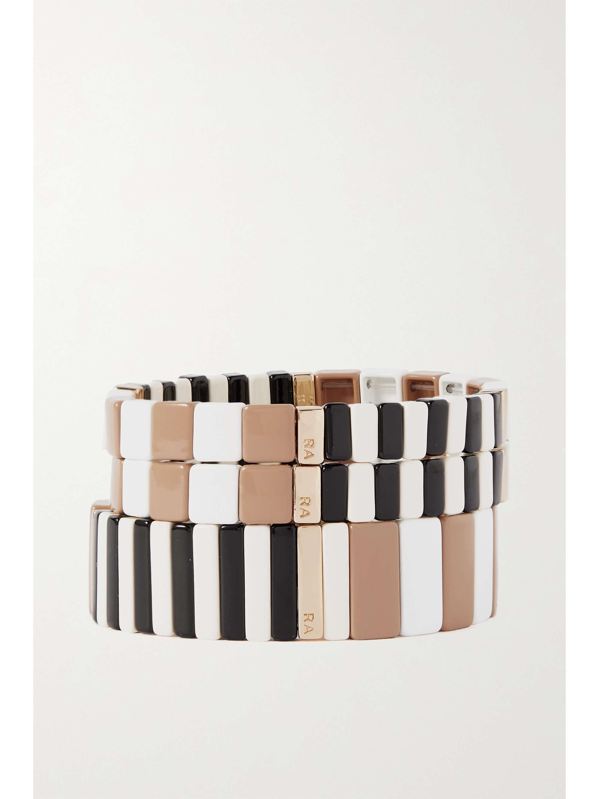ROXANNE ASSOULIN Set of three gold-tone and enamel bracelets