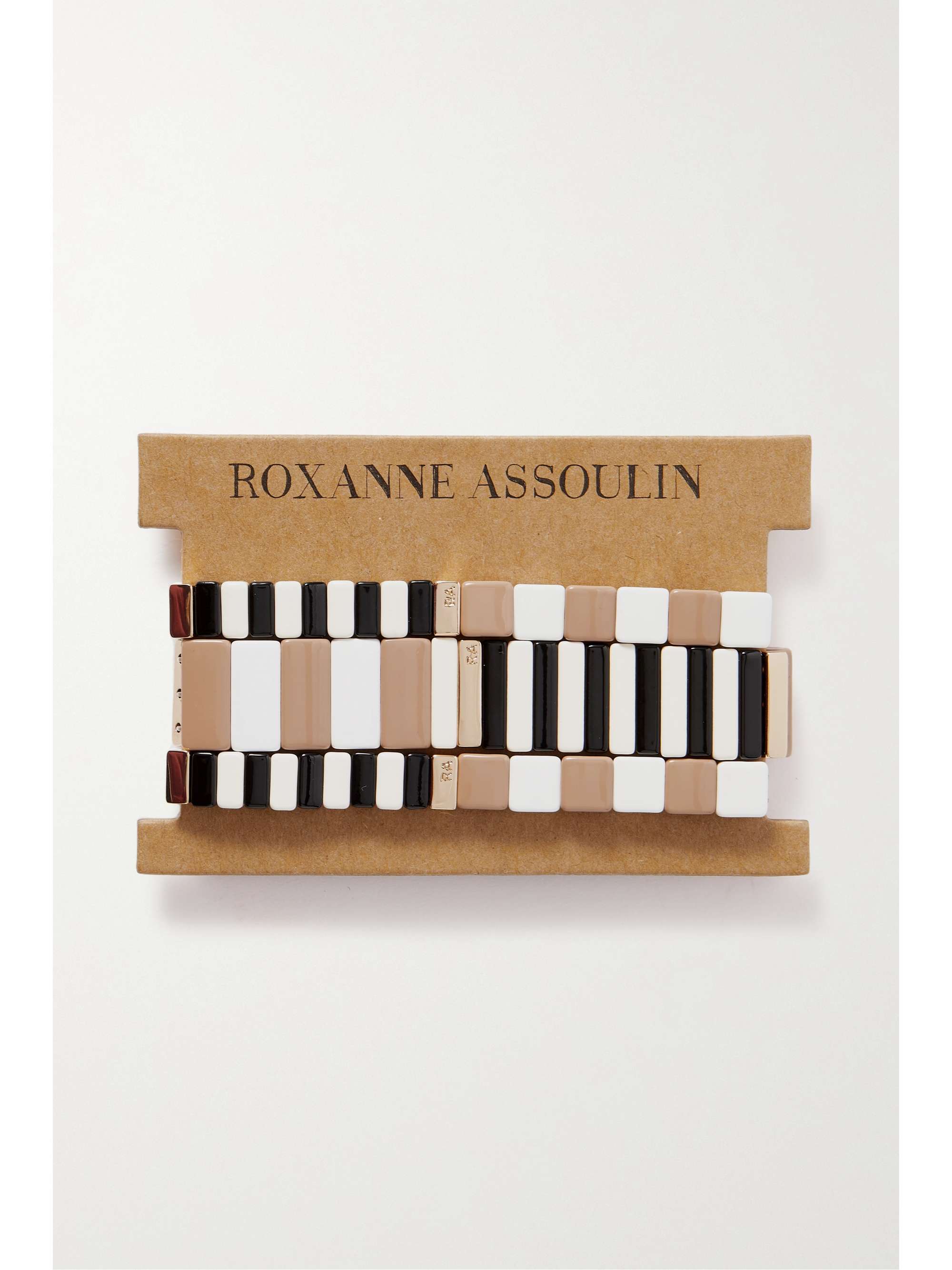 ROXANNE ASSOULIN Set of three gold-tone and enamel bracelets