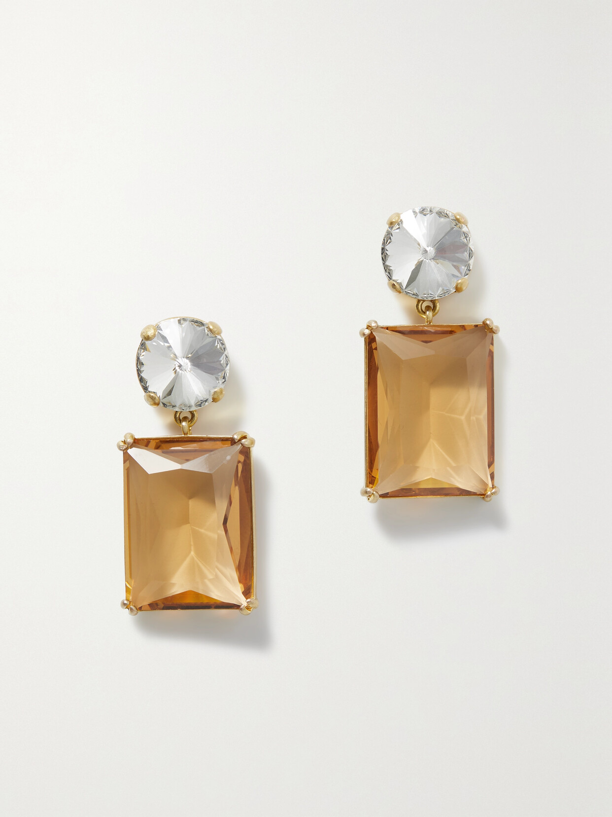 Roxanne Assoulin Gold-tone Crystal Earrings In Brown