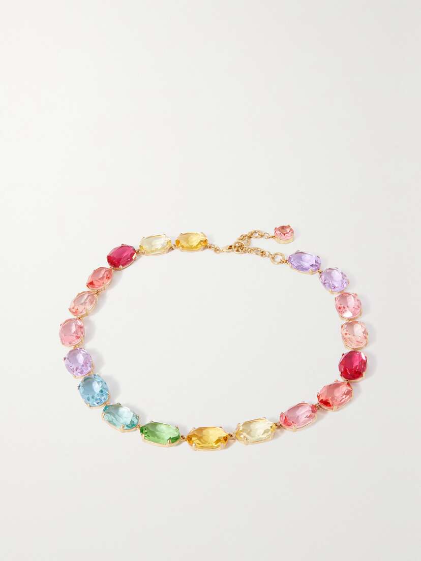 Roxanne Assoulin Simply Rainbow Gold-tone Crystal Necklace -  - One size