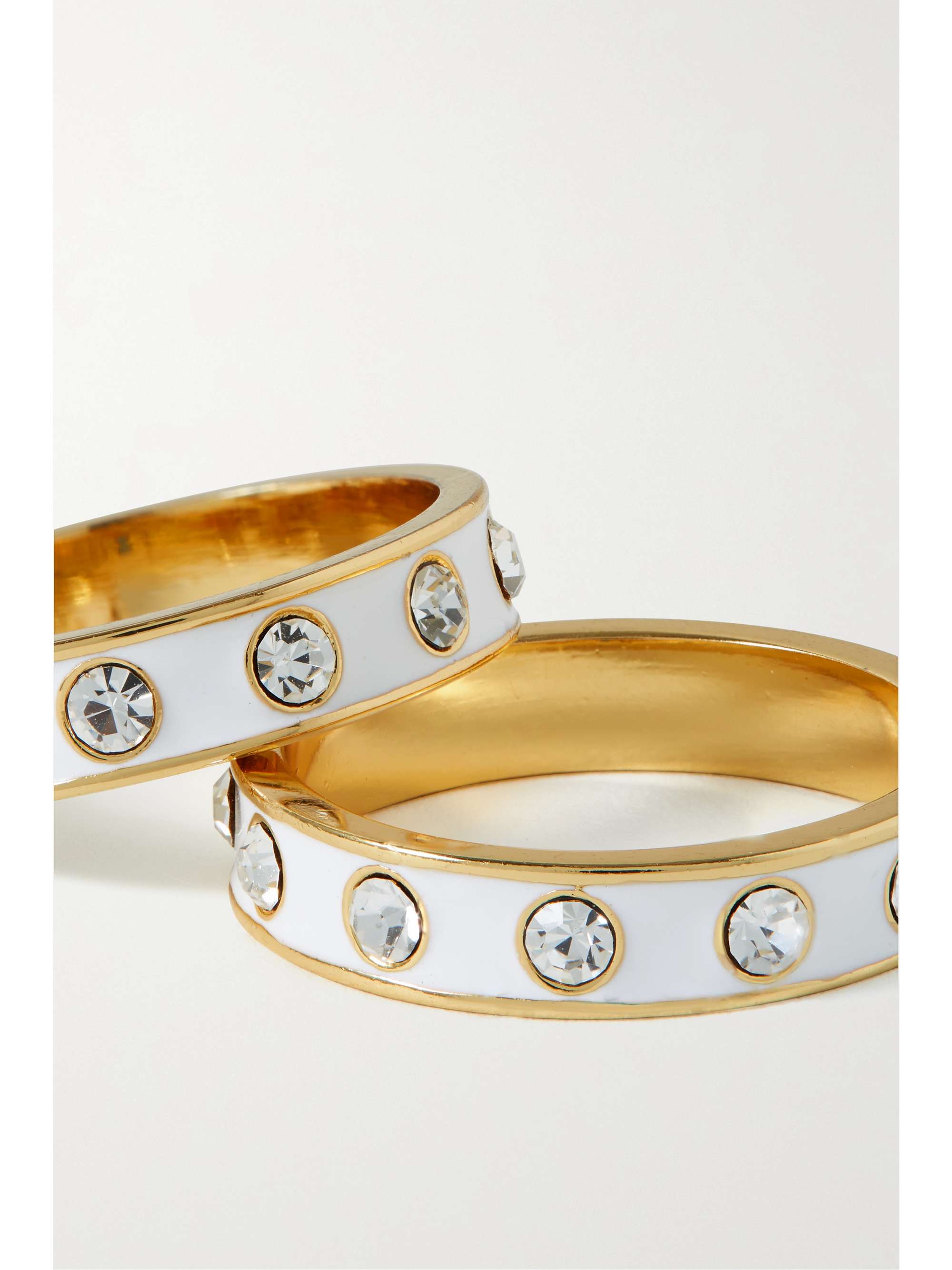 ROXANNE ASSOULIN Set of two gold-tone enamel and crystal rings