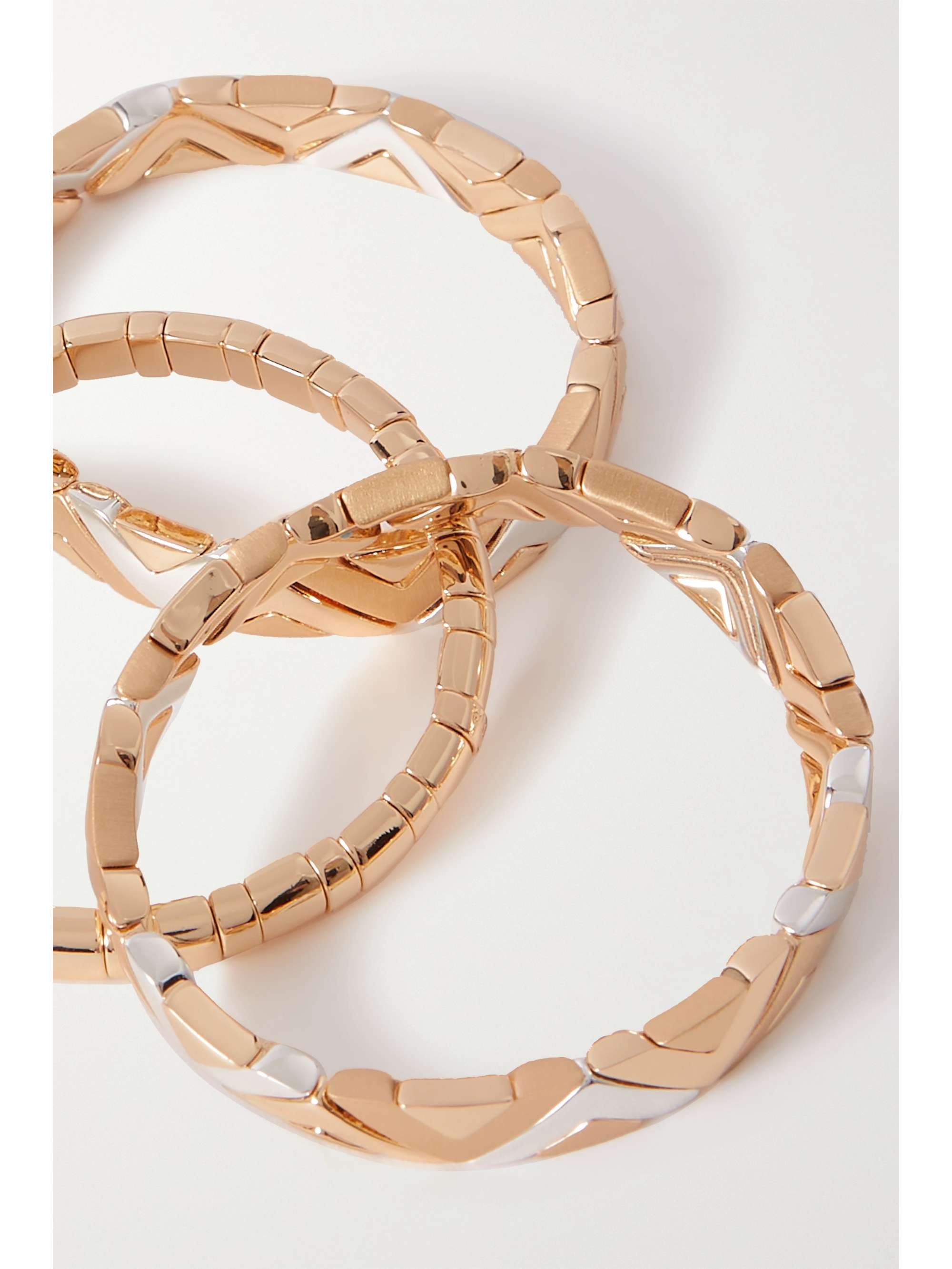 ROXANNE ASSOULIN Puzzled set of three gold- and silver-tone bracelets